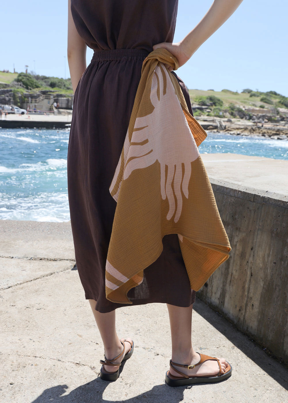 L.F.Markey Basic Button Front Skirt - Chocolate