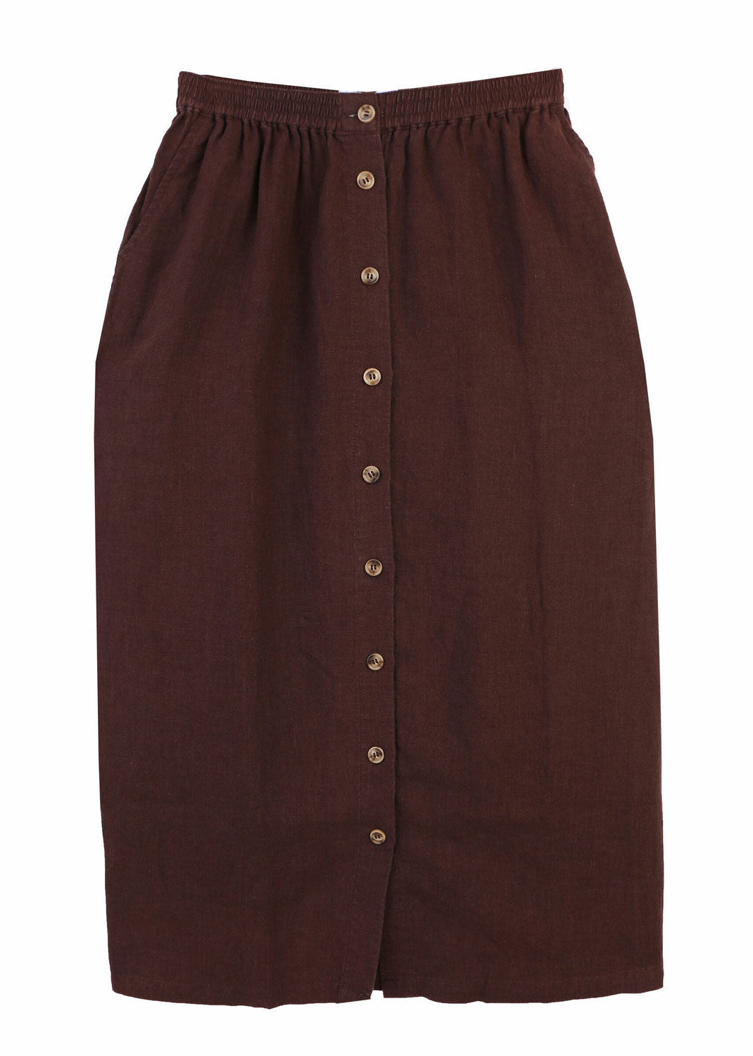 L.F.Markey Basic Button Front Skirt - Chocolate