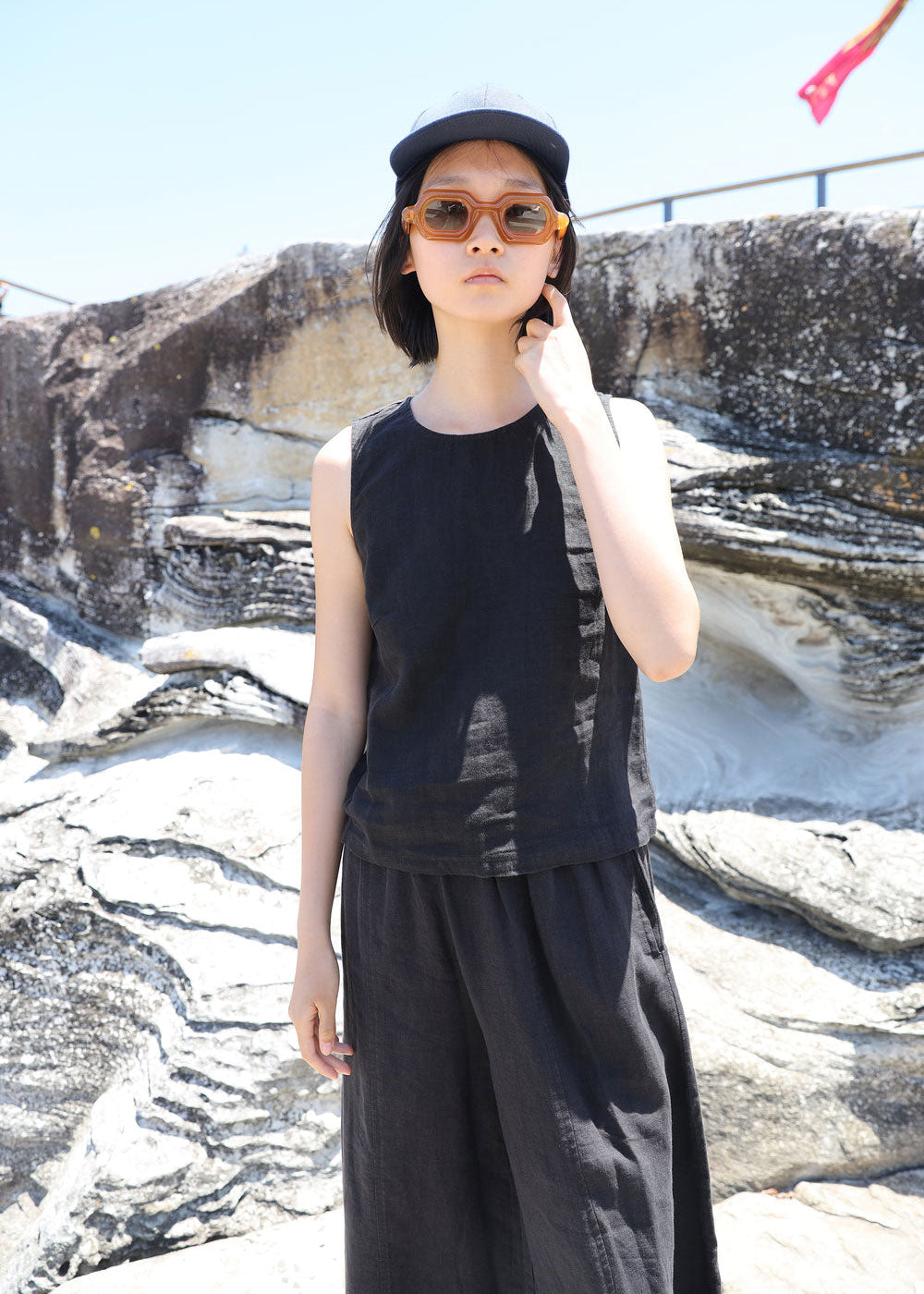 L.F.Markey Basic Linen Trousers - Black
