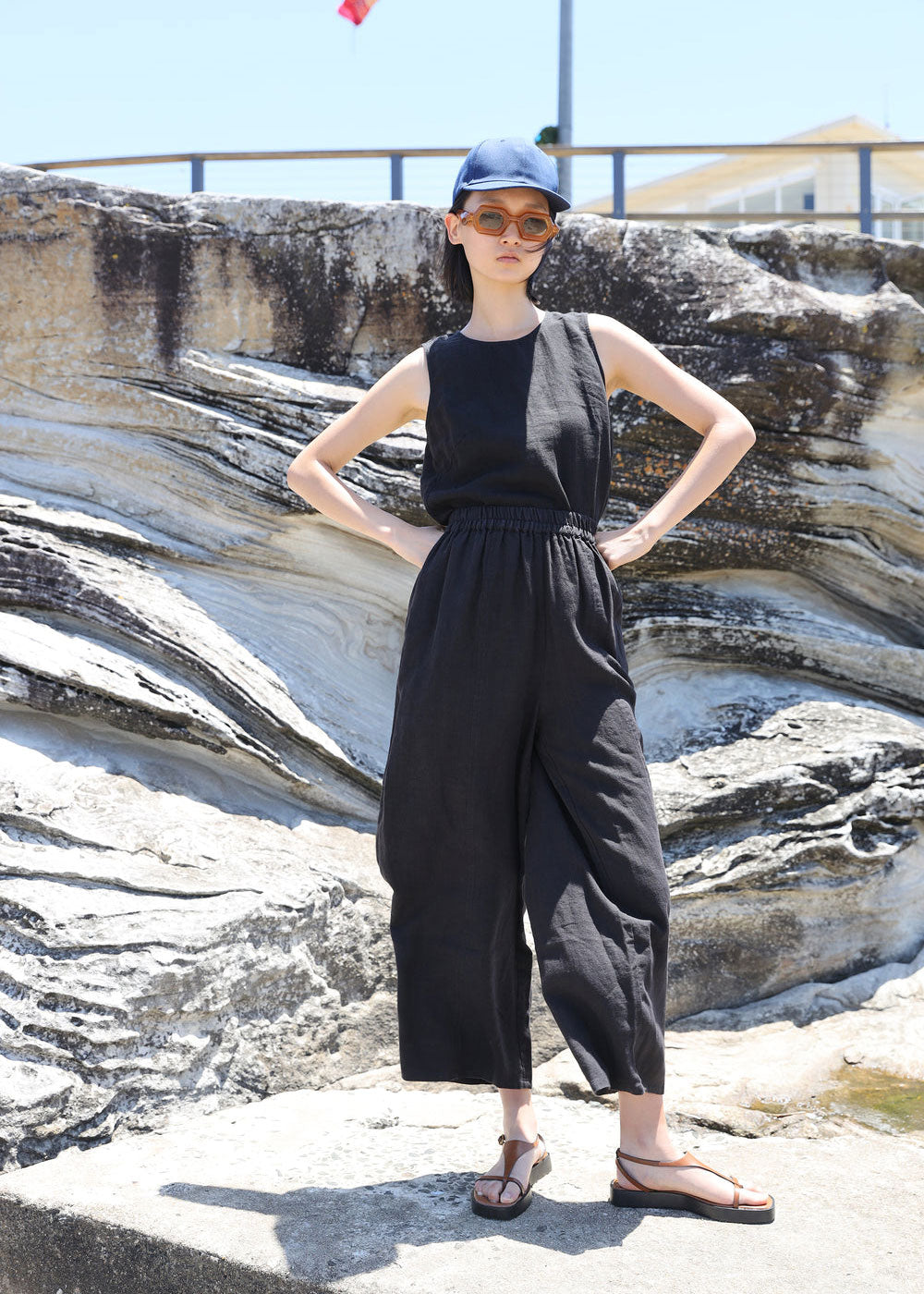L.F.Markey Basic Linen Trousers - Black