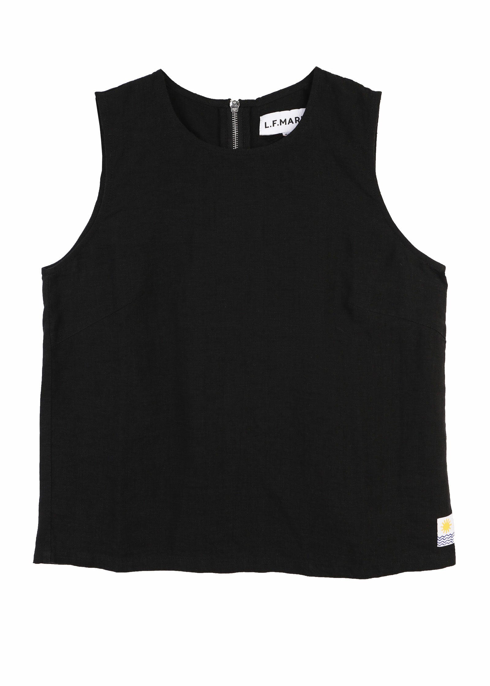 L.F.Markey Basic Linen Vest - Black