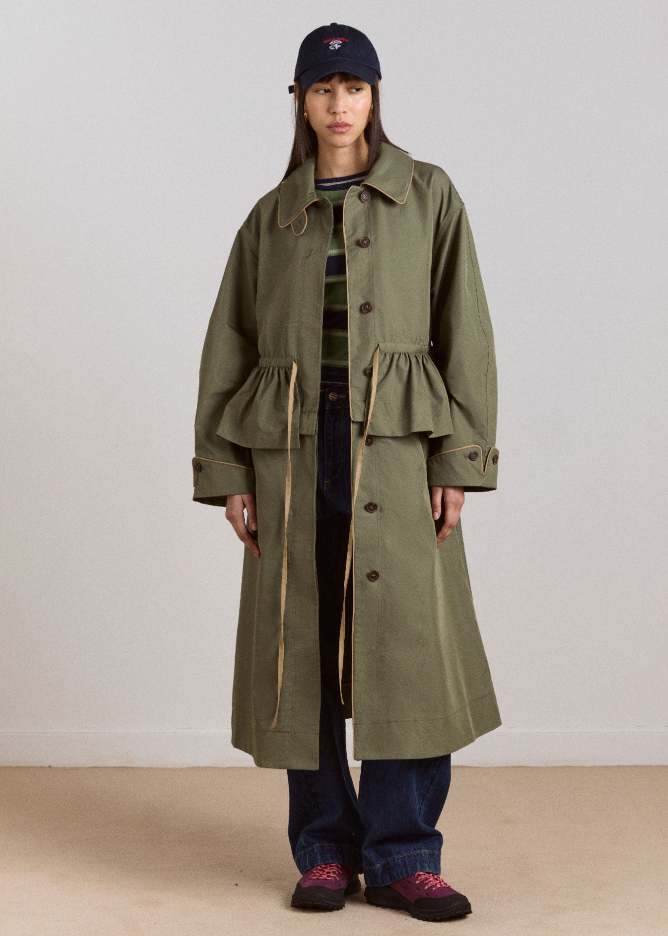 Damson Madder Myrtle Trench - Khaki