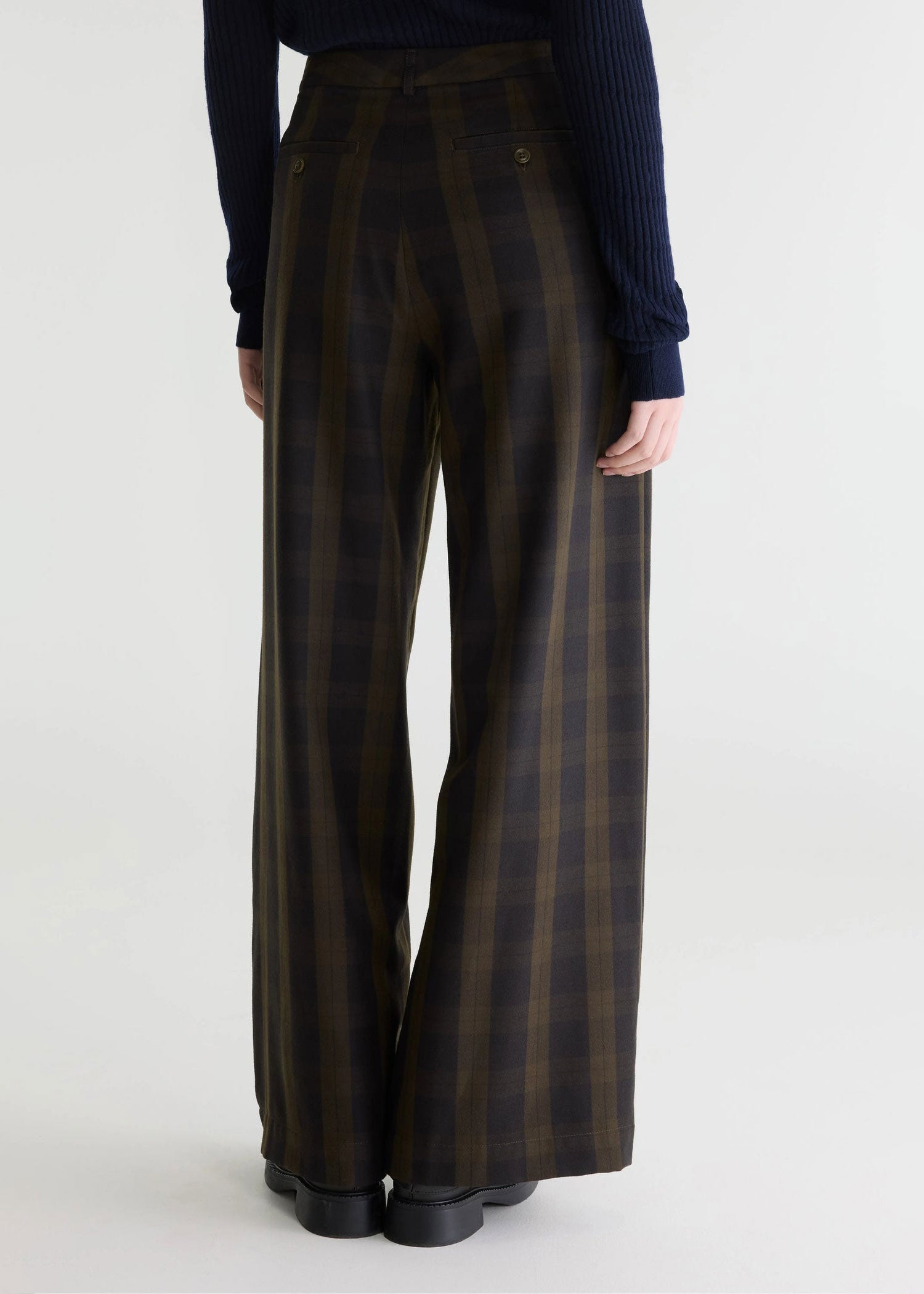 Bellerose Volkert Check-Pattern Wide-Leg Trousers