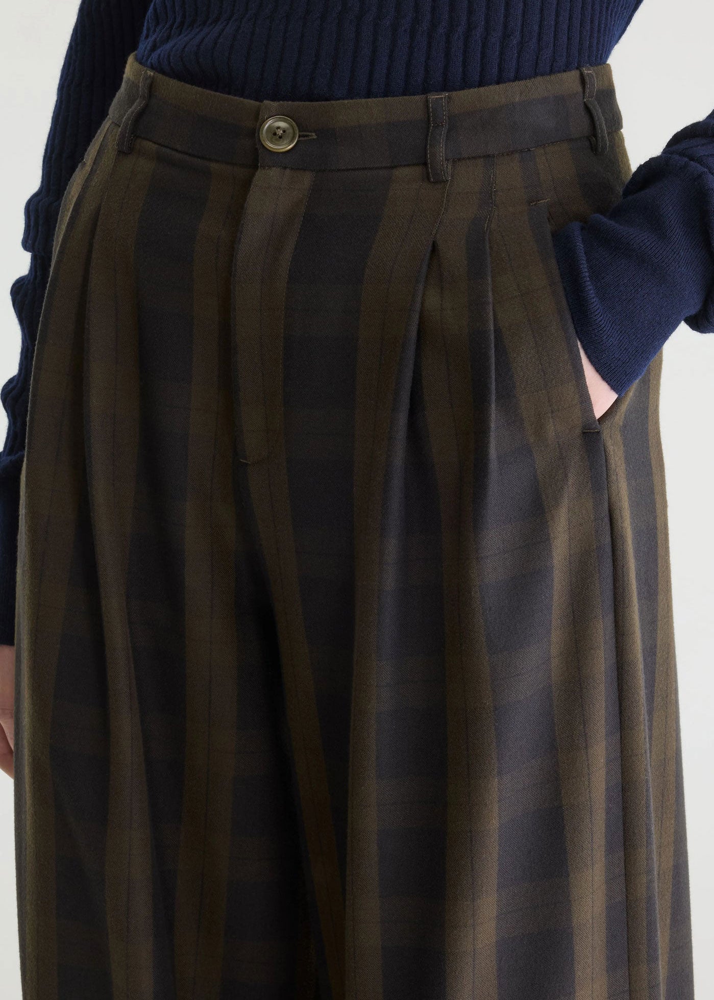 Bellerose Volkert Check-Pattern Wide-Leg Trousers