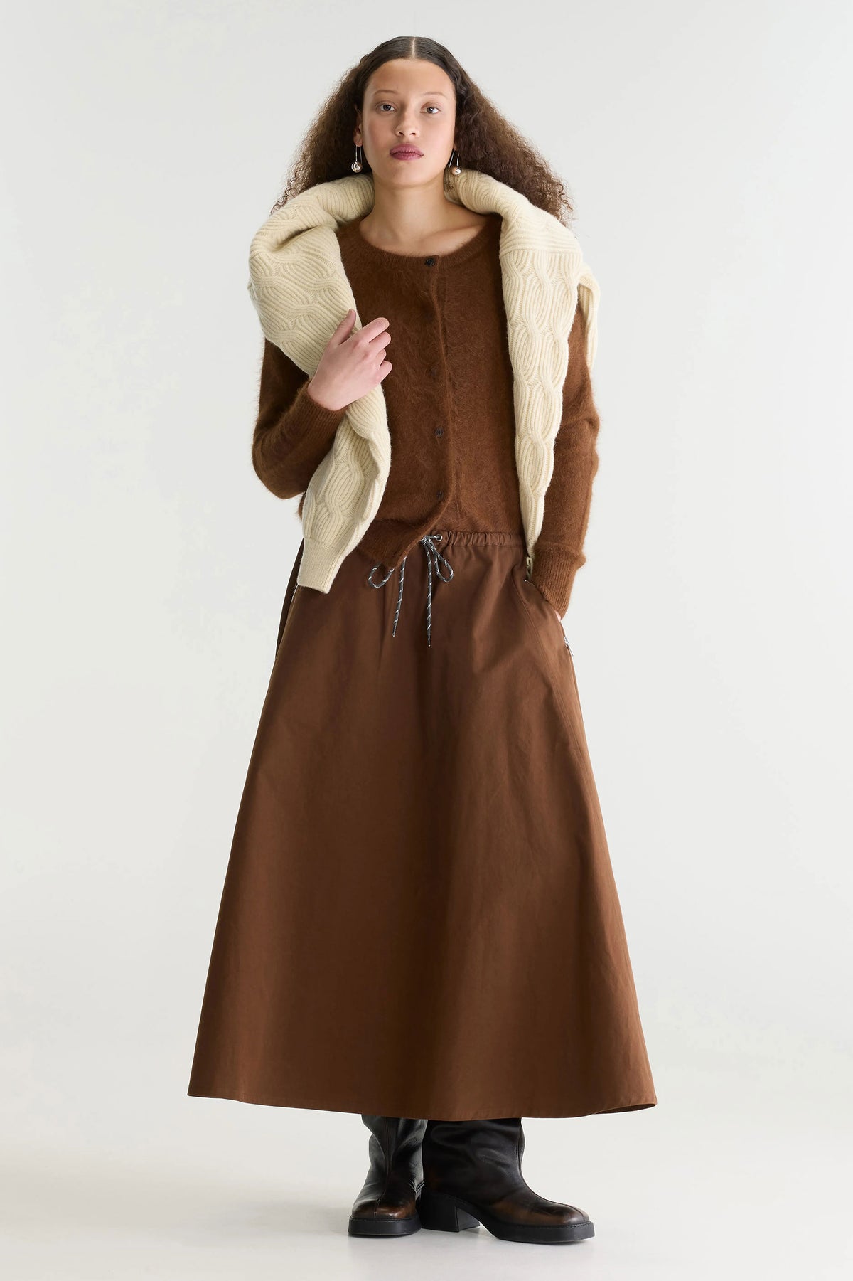 Bellerose Harlin Relaxed Midi Skirt - Mocca