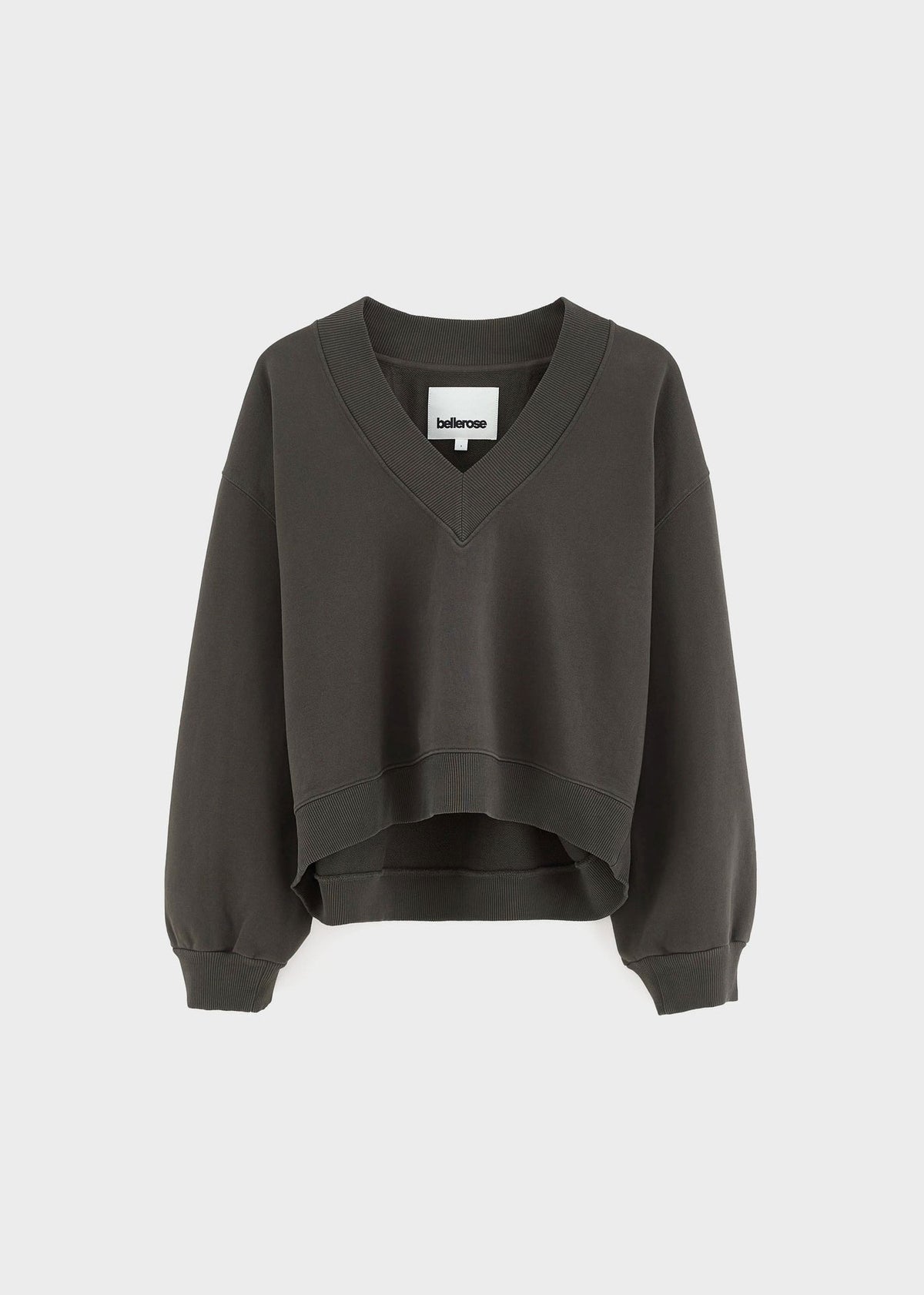 Bellerose Sula Cropped V-Neck Sweatshirt