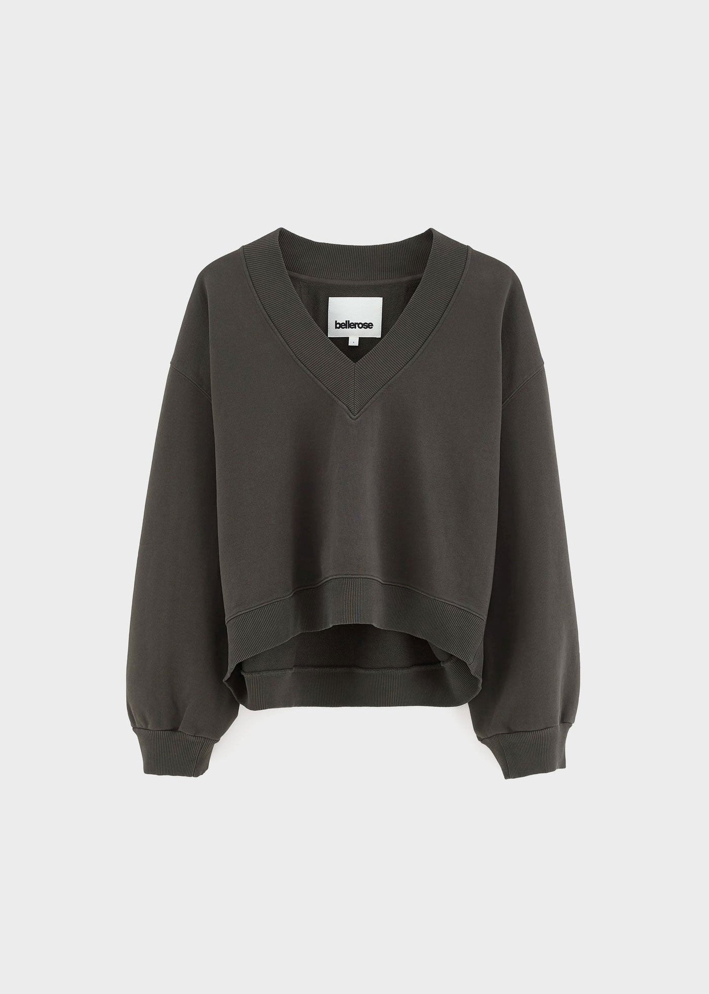 Bellerose Sula Cropped V-Neck Sweatshirt