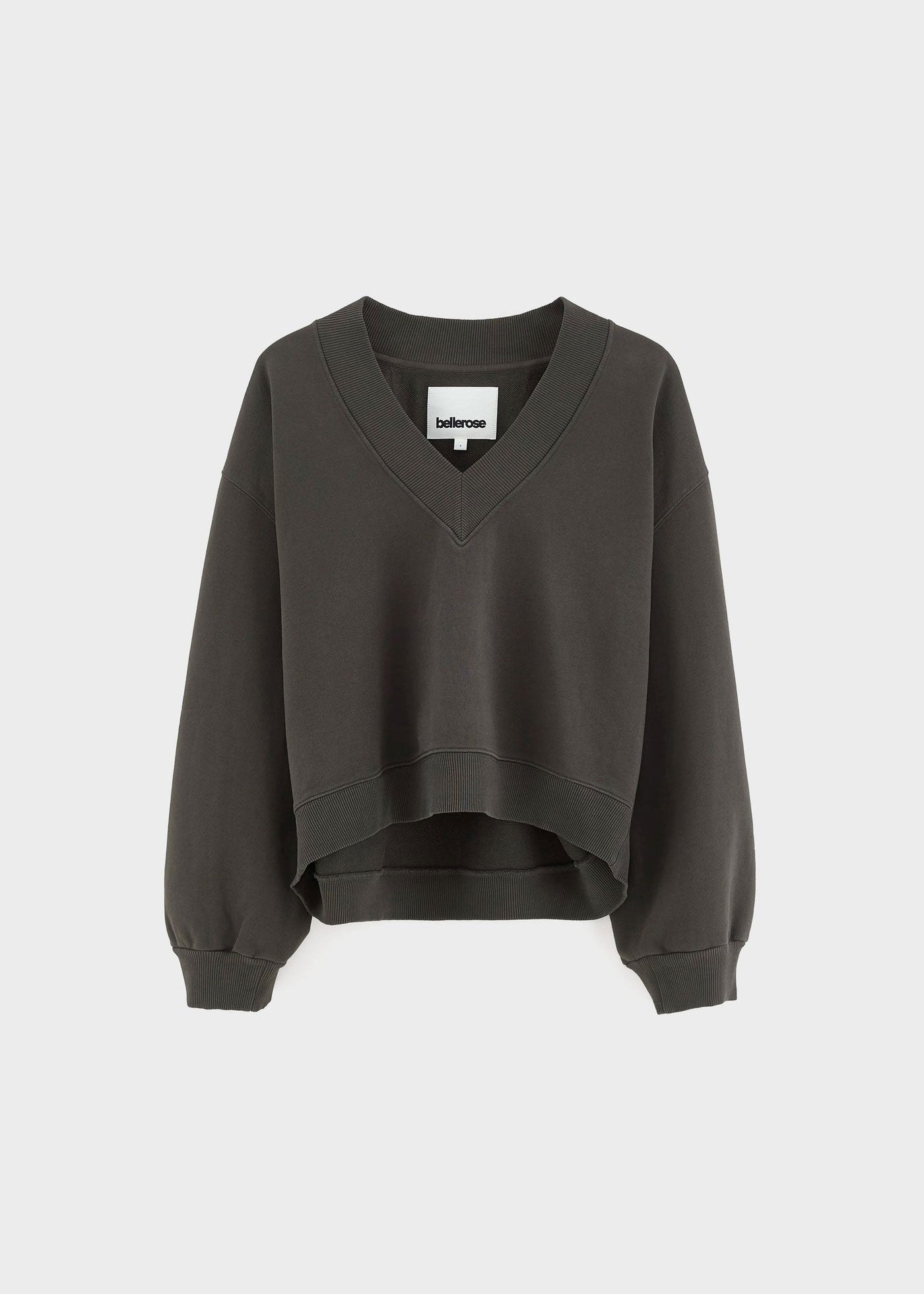 Bellerose Sula Cropped V-Neck Sweatshirt