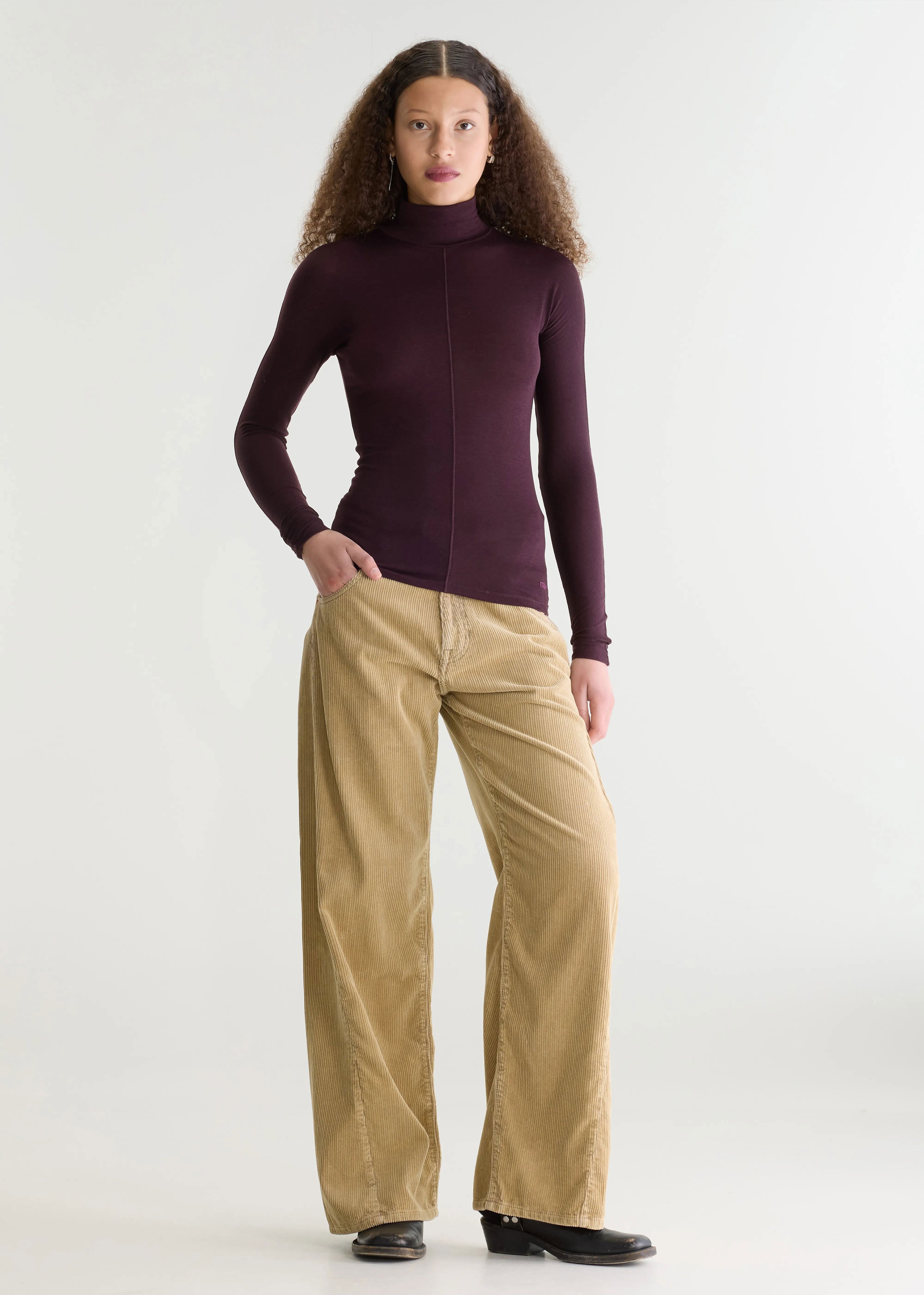 Bellerose Flawy Turtle Neck T-Shirt - Burgundy