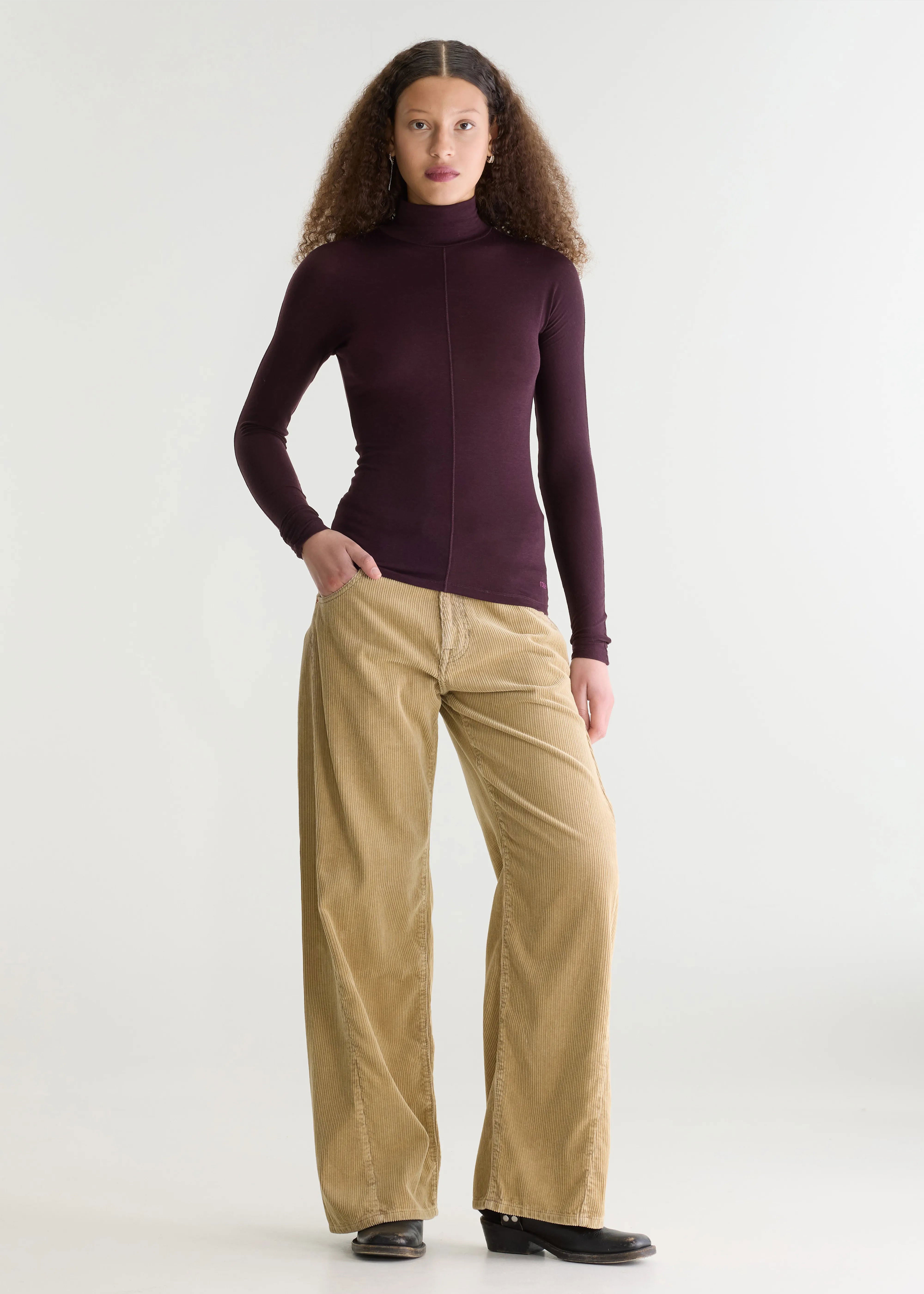 Bellerose Flawy Turtle Neck T-Shirt - Burgundy