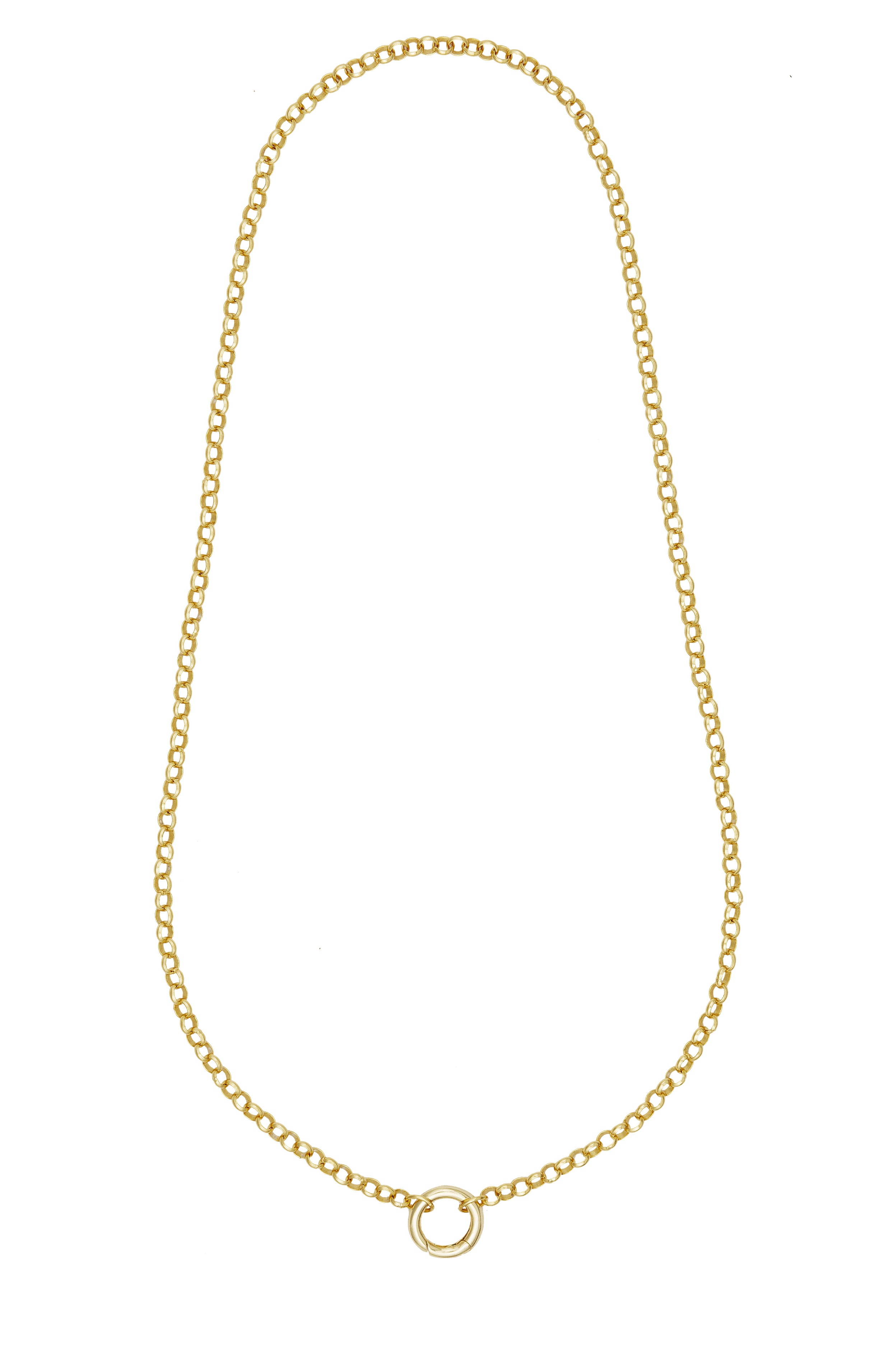 Atelier18 Zirconia Smile Pendant with 32" Belcher Chain