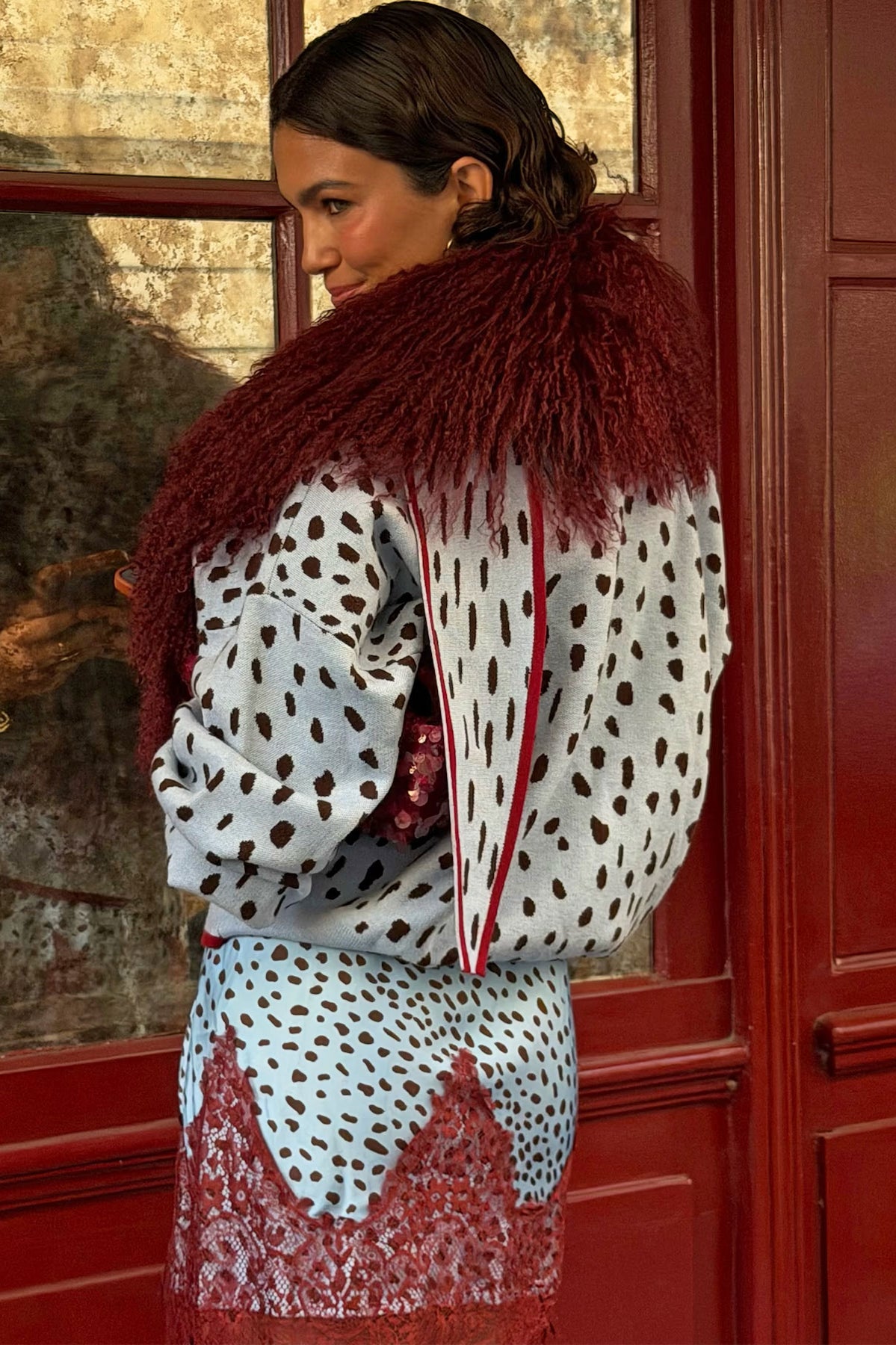 Never Fully Dressed Blue Deer Scarf Jumper