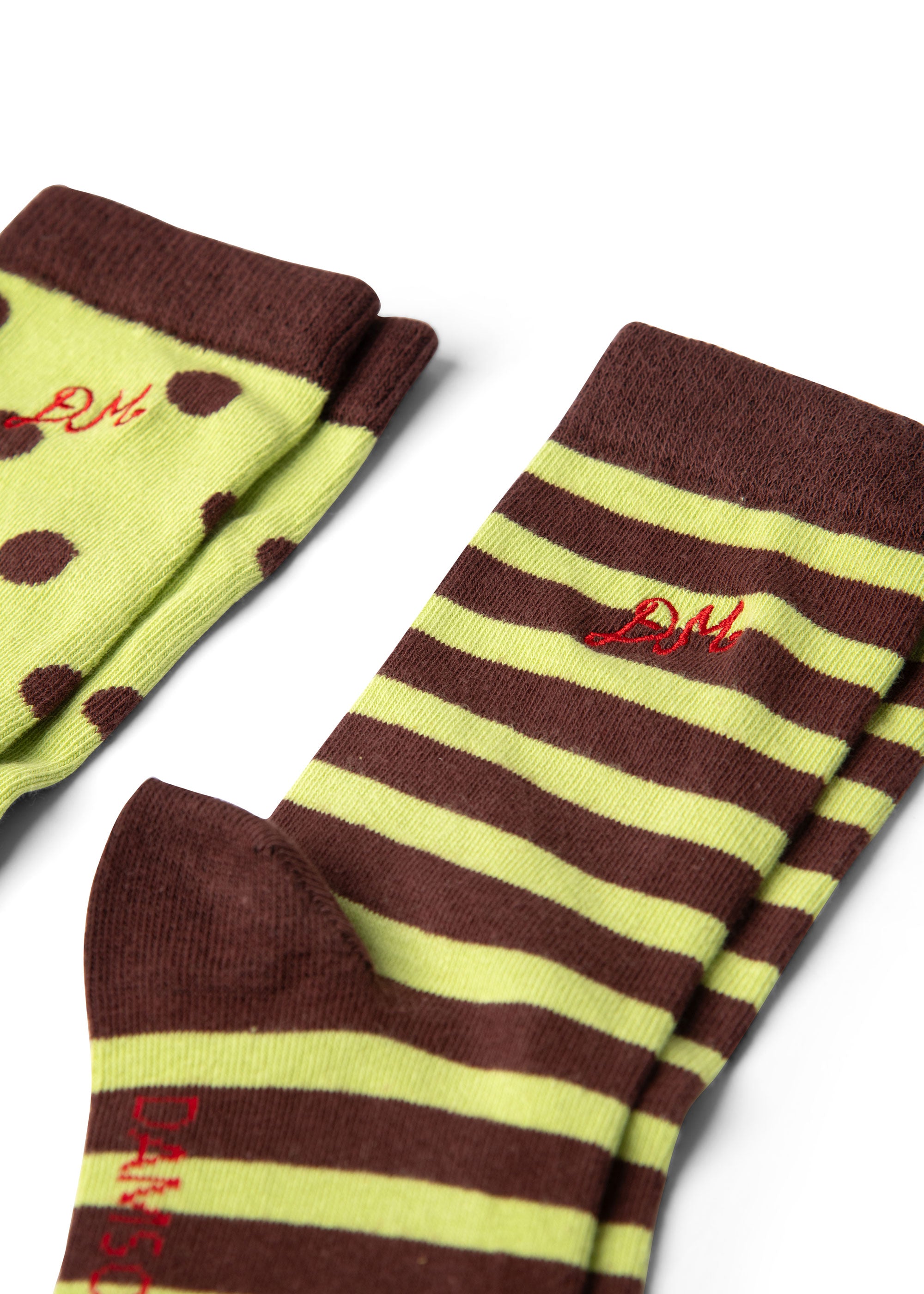 Damson Madder Calf Length 2 Pack Socks - Choc & Avocado