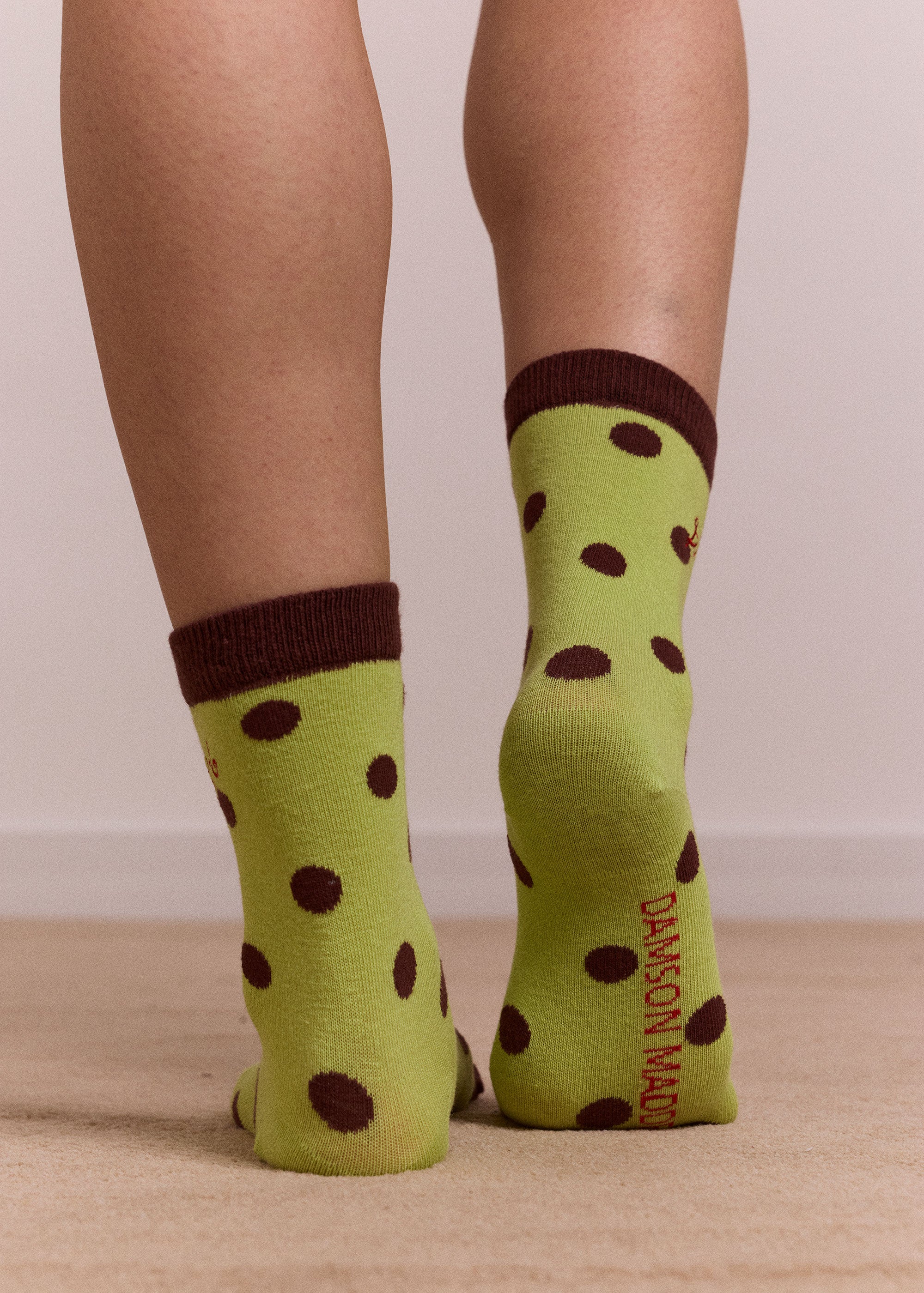 Damson Madder Calf Length 2 Pack Socks - Choc & Avocado