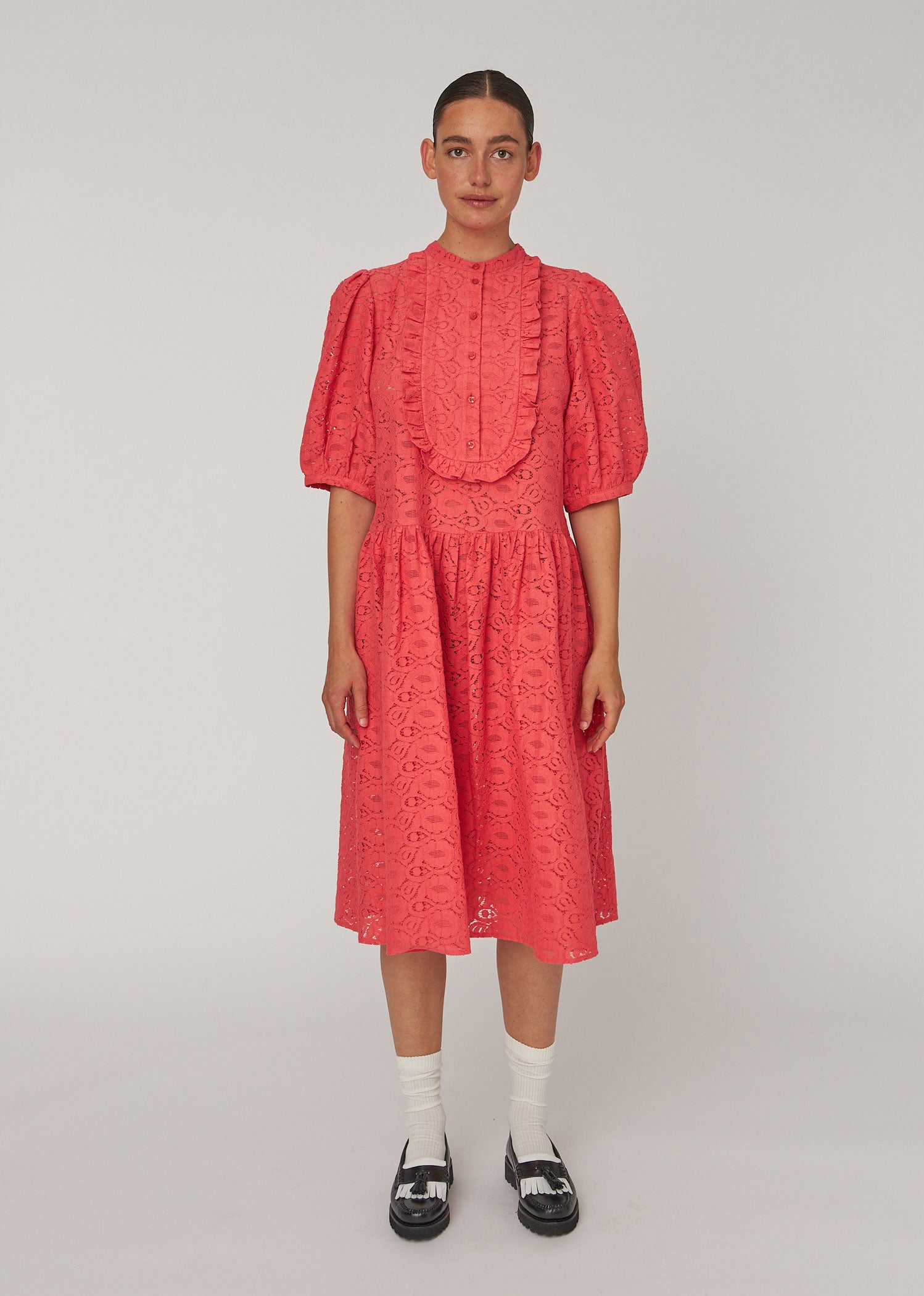 Stella Nova Cotton Lace Dress - Summer Coral