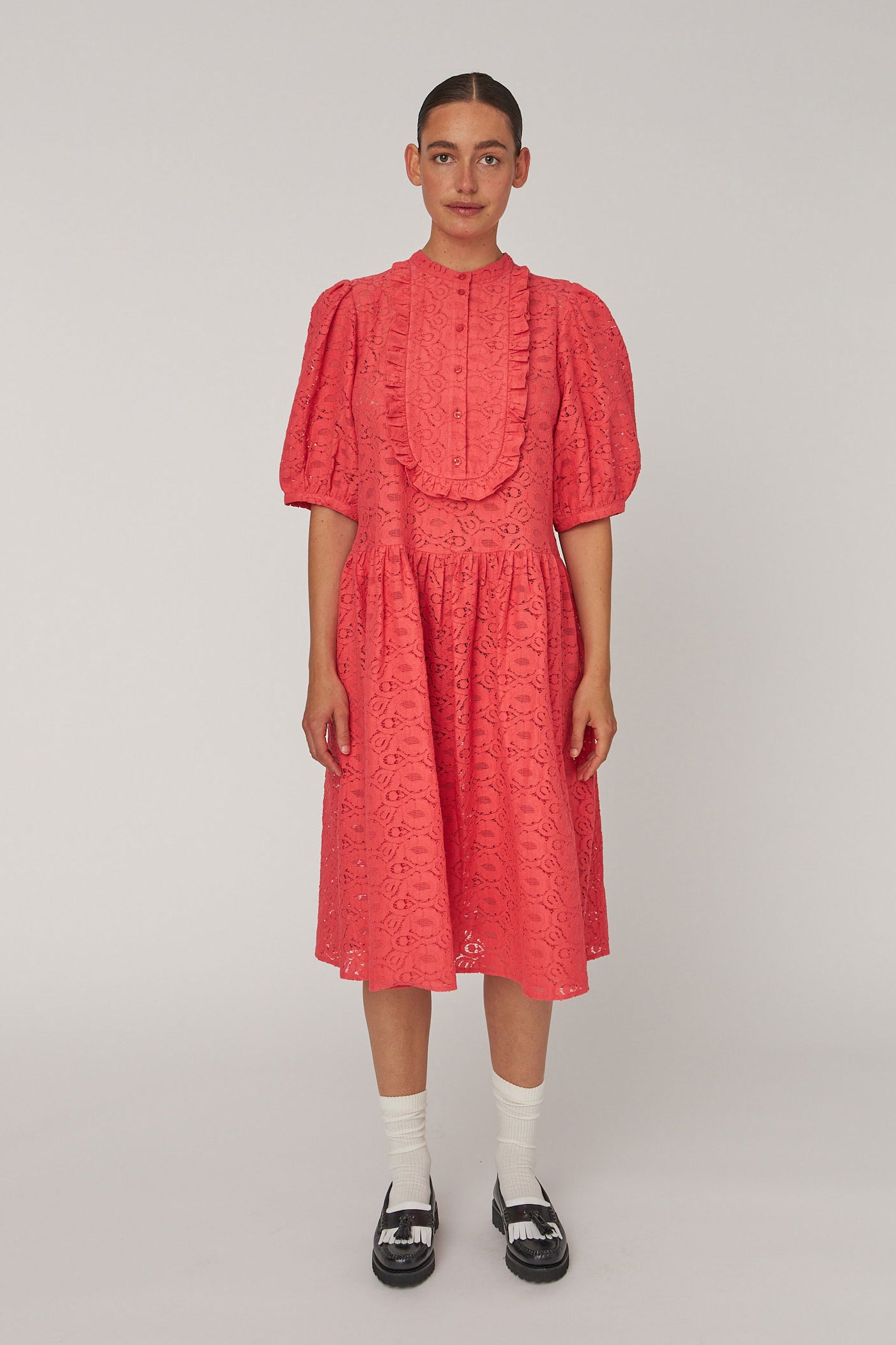Stella Nova Cotton Lace Dress - Summer Coral