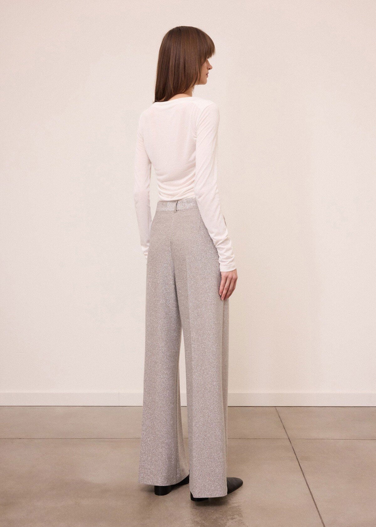 ottod'Ame Palazzo Trousers - Silver