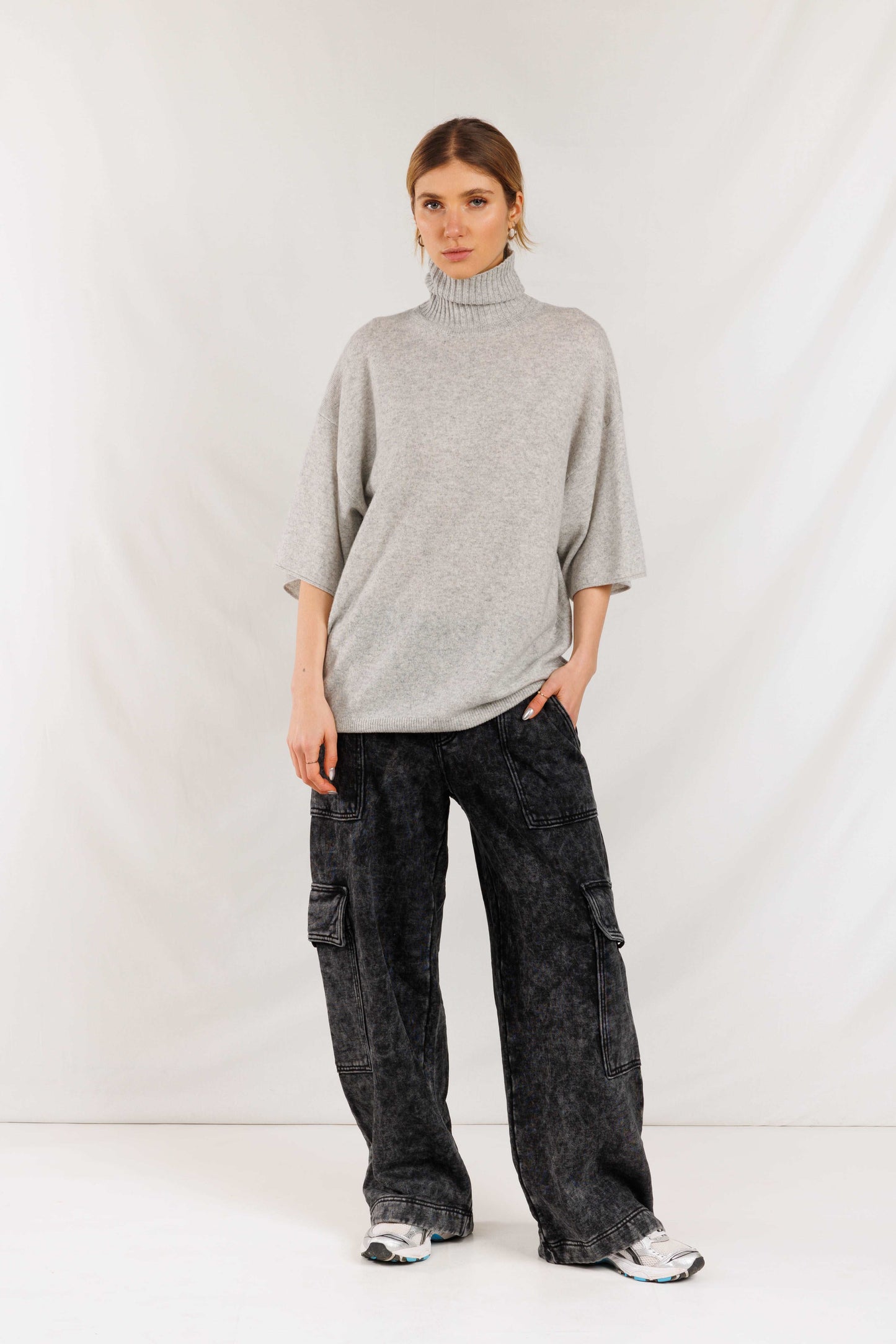 Crush - Nash Boxy Roll Neck - Fluffy Grey
