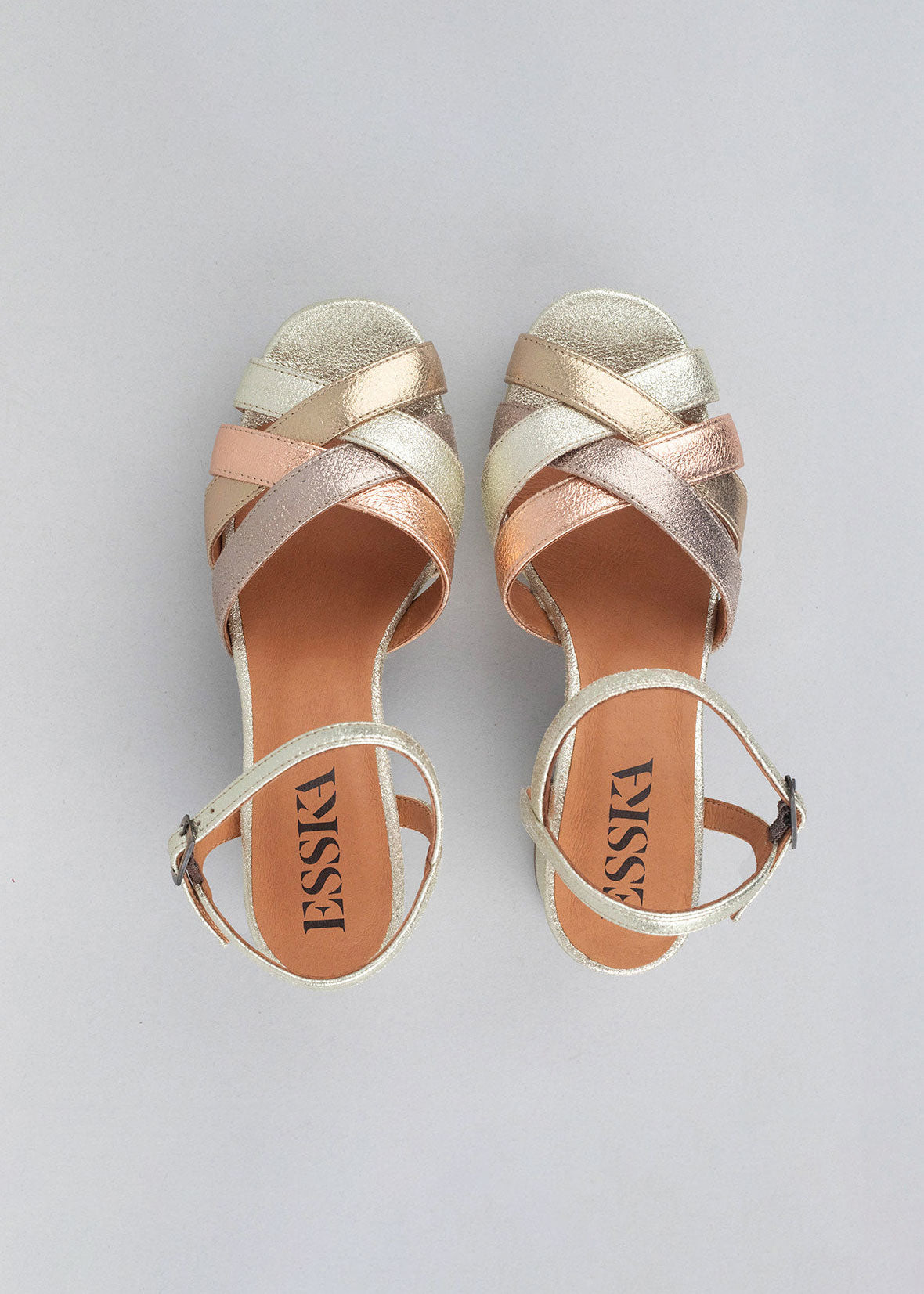 Esska Caitlyn Metallic Multi Heeled Sandals