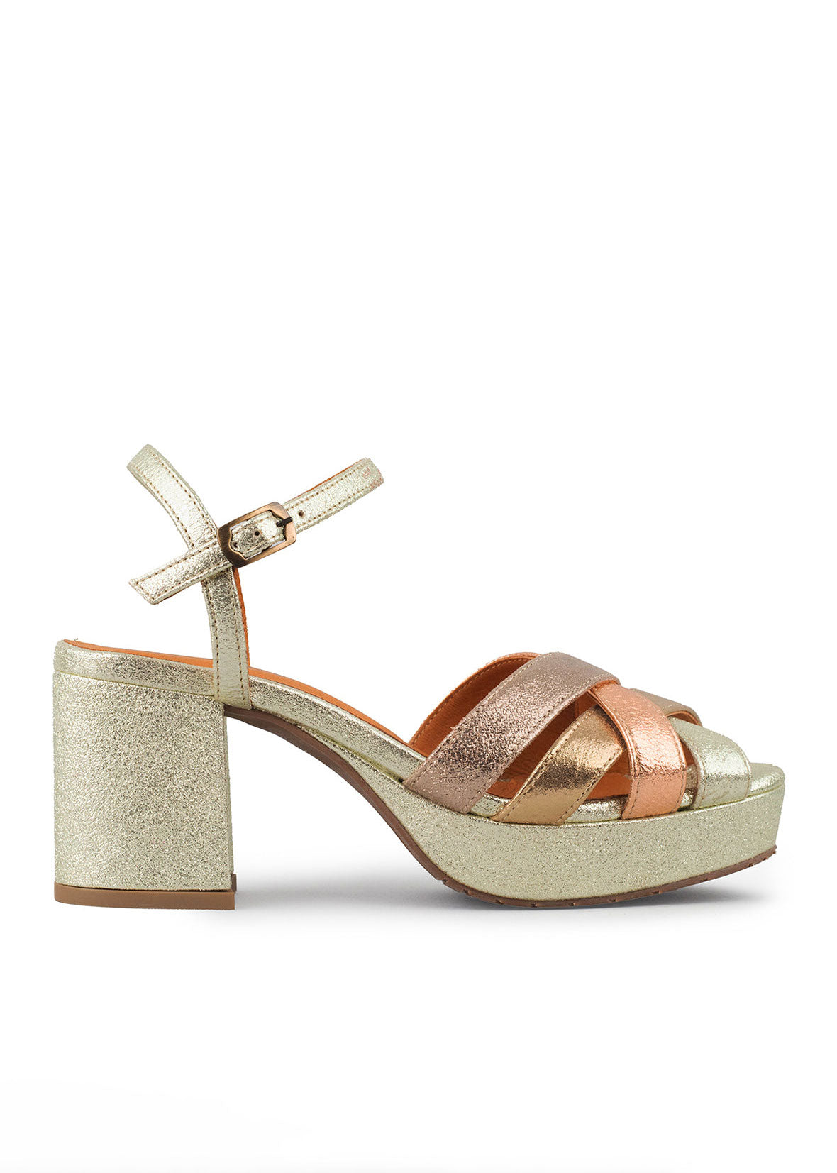 Esska Caitlyn Metallic Multi Heeled Sandals