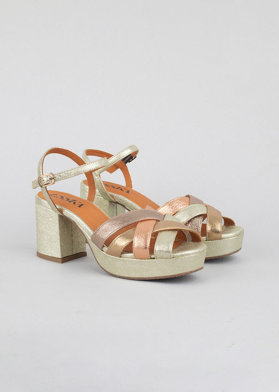 Esska Caitlyn Metallic Multi Heeled Sandals