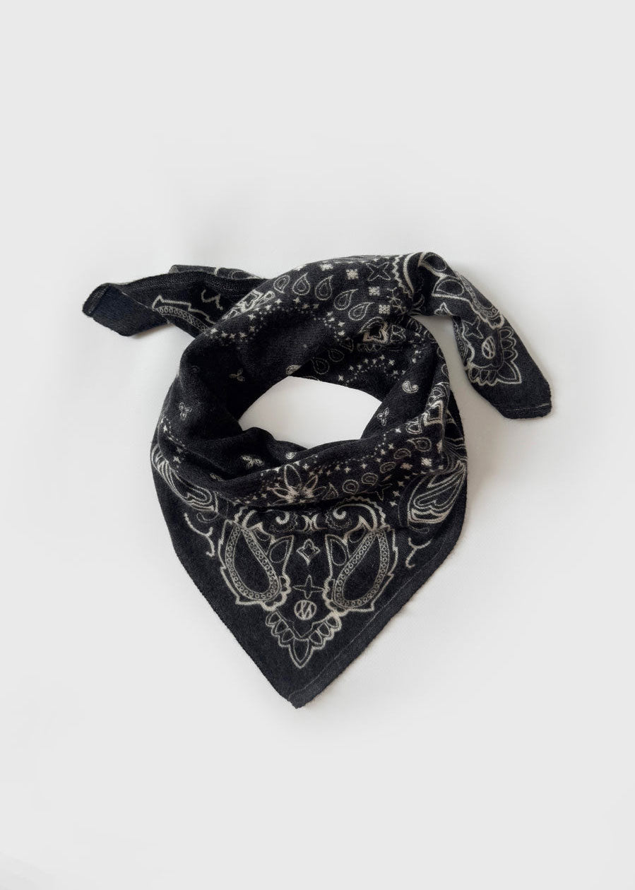 Lescarf Cashmere Paisley Scarf - Black - 65cm