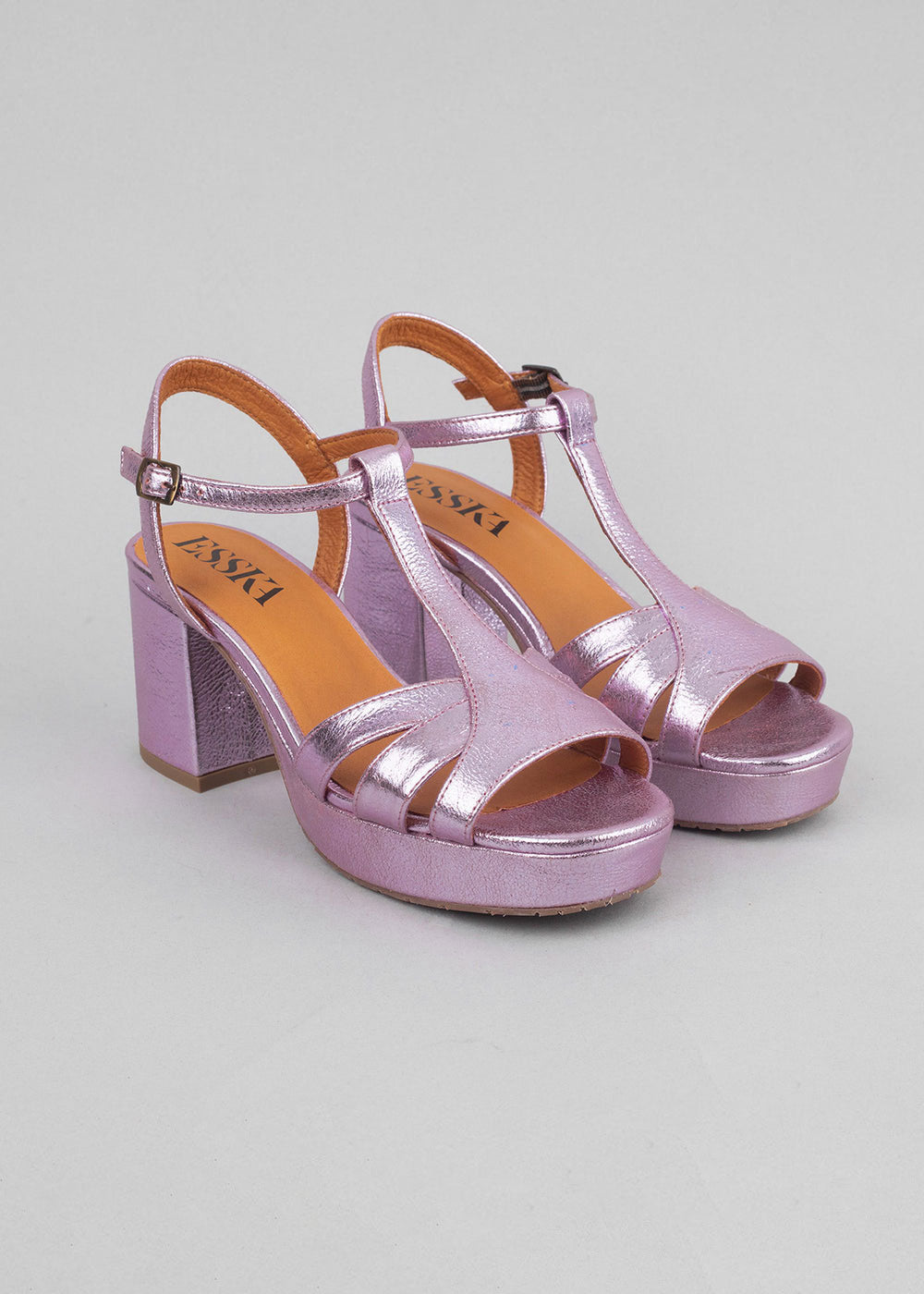 Esska Charlie Metallic Lilac T-Bar Sandal