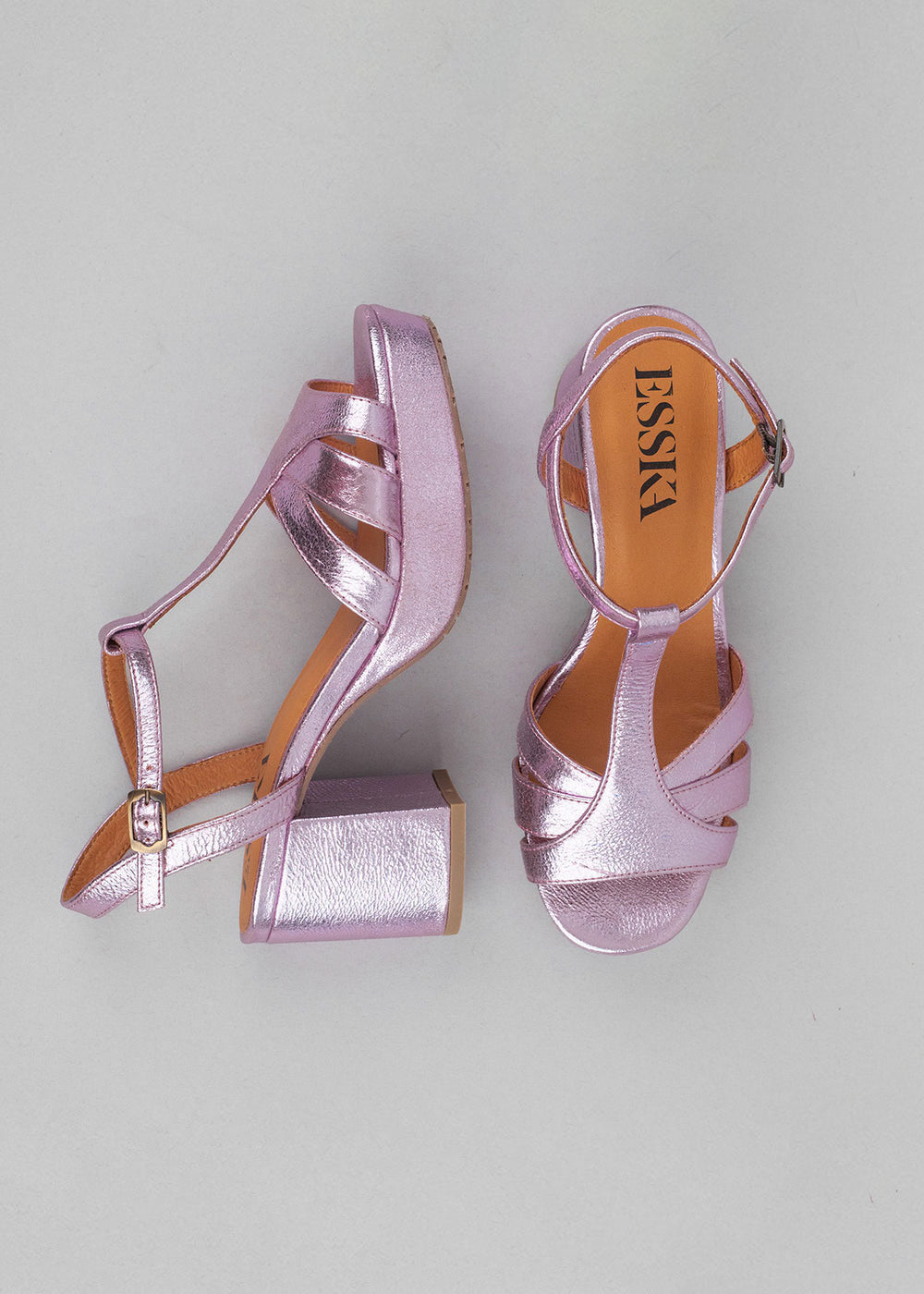 Esska Charlie Metallic Lilac T-Bar Sandal