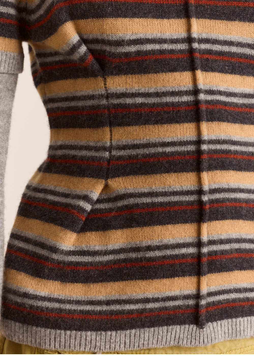 Damson Madder Clara Double Sleeve Merino Wool Jumper - Stripe