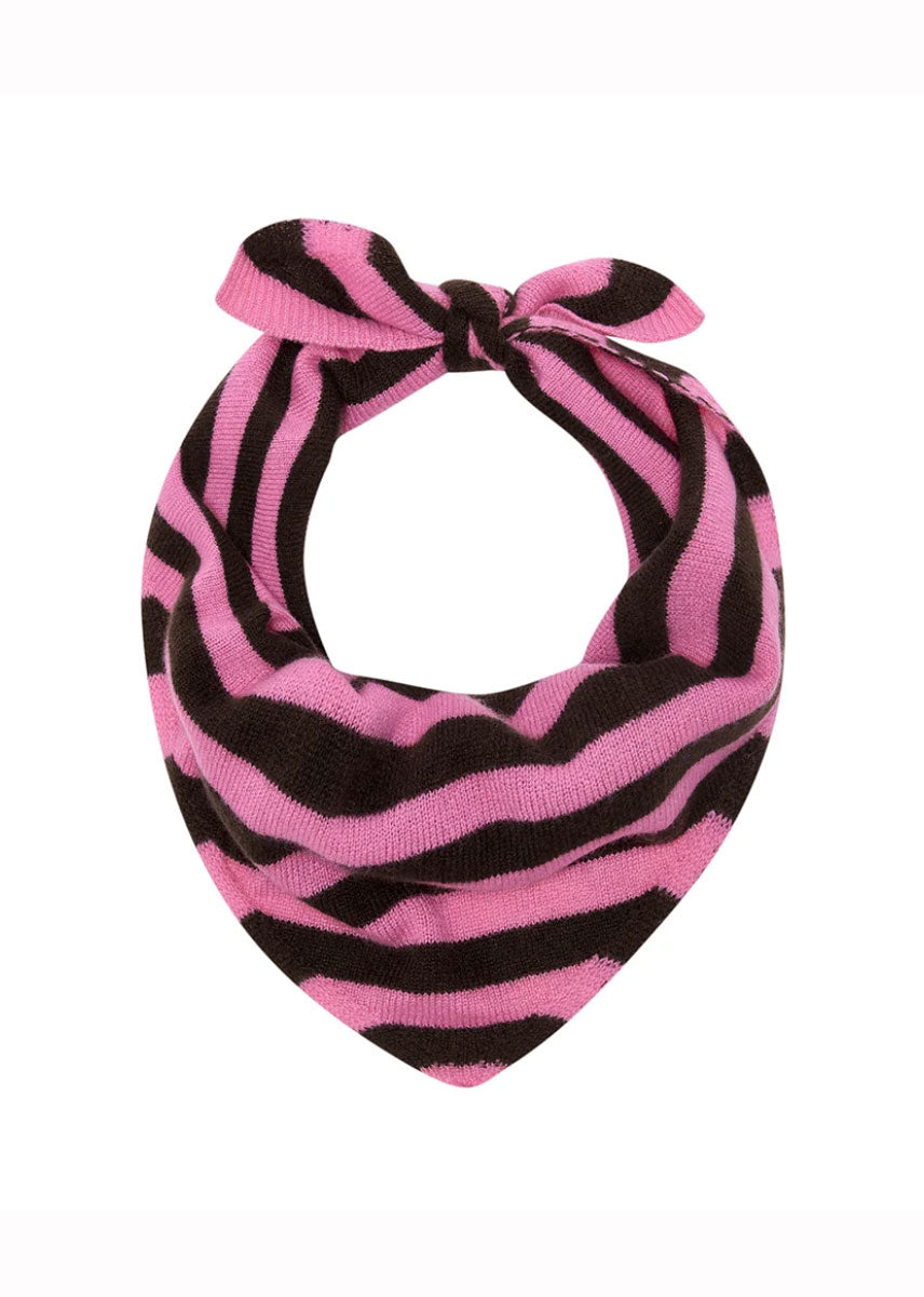Jumper 1234 Cashmere Stripe Bandana - Dark Brown / Pink