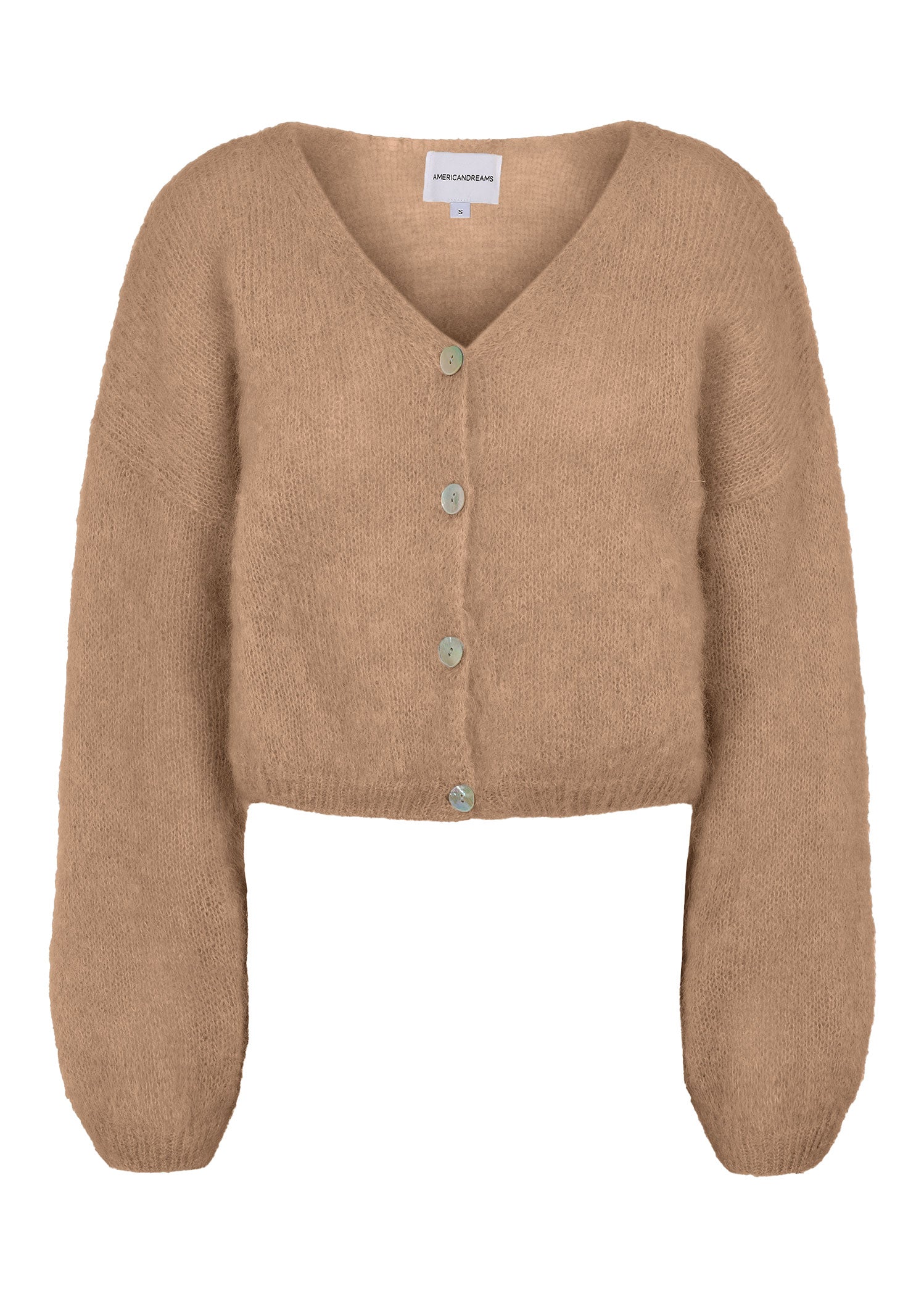 American Dreams Cornelia Cropped Cardigan - Medium Brown