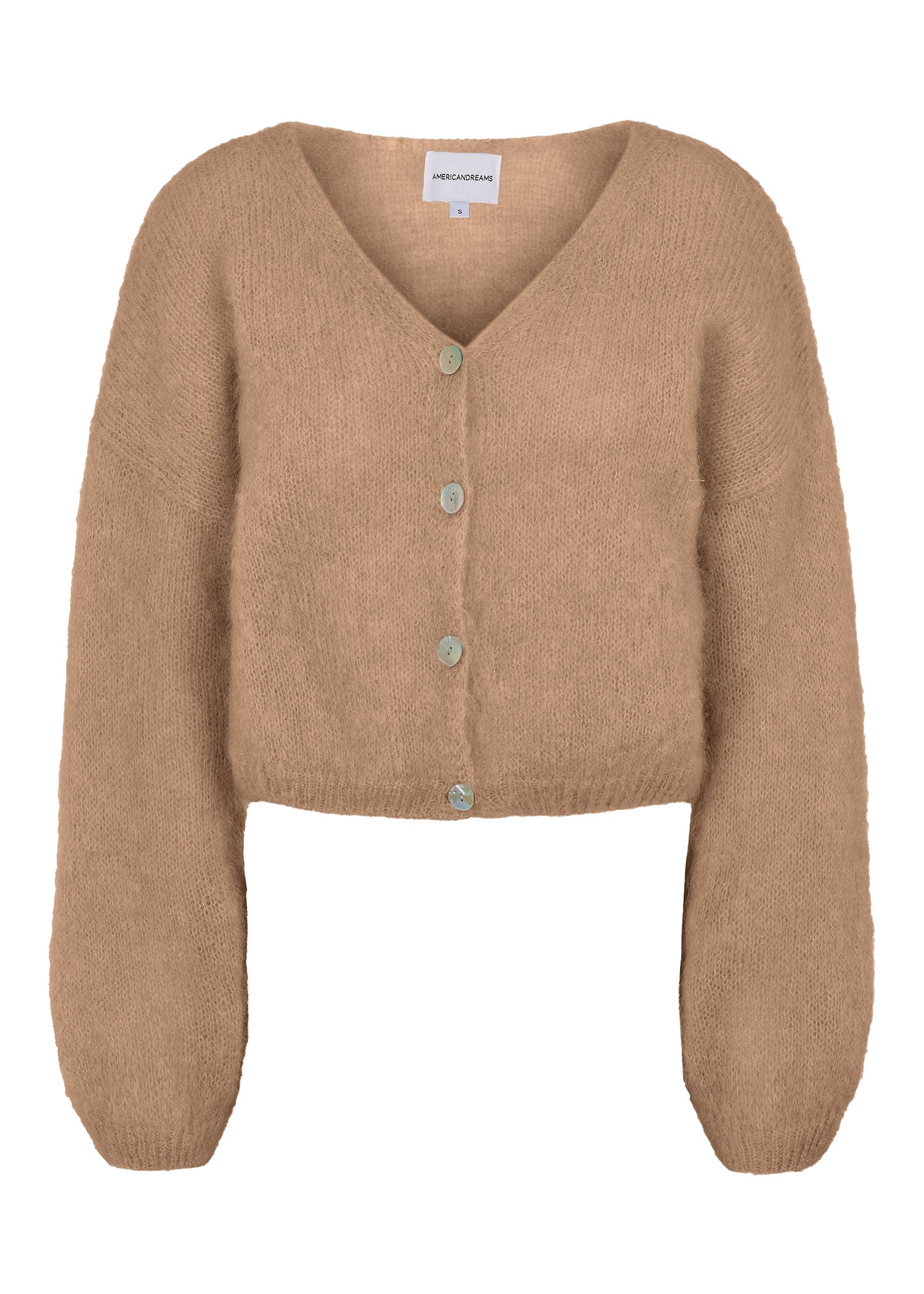 American Dreams Cornelia Cropped Cardigan - Medium Brown