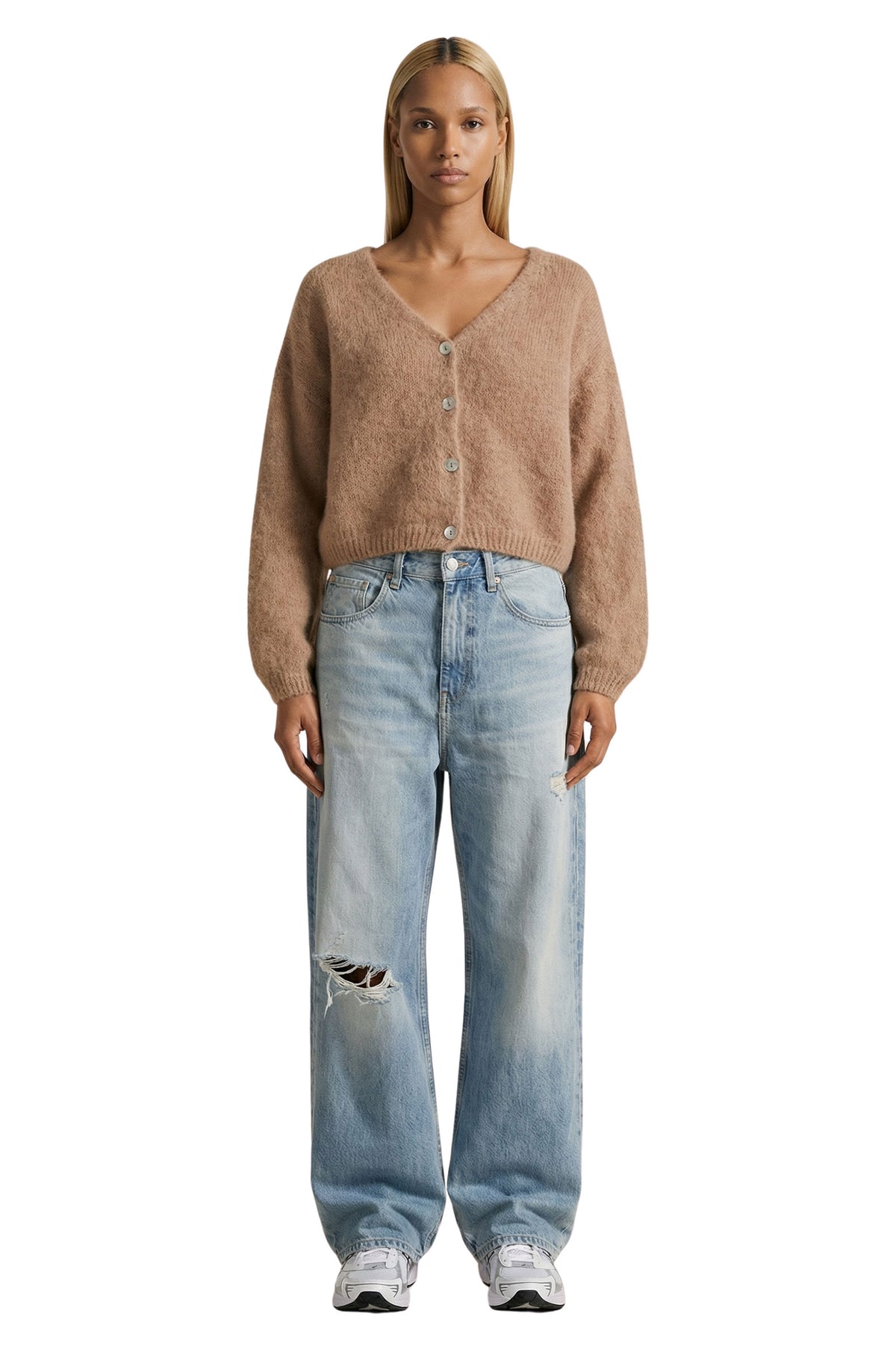 American Dreams Cornelia Cropped Cardigan - Medium Brown