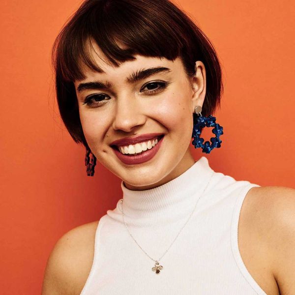 Toolally - Crystal Blossom Hoop Earrings - Saphire Blue