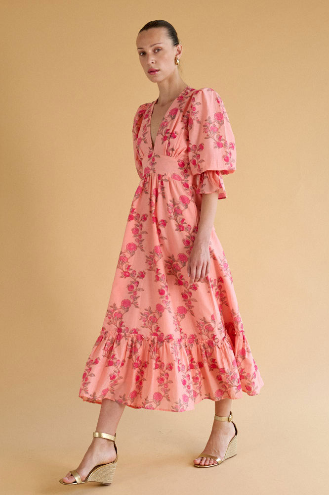 Neve & Noor Sophia Dress - Rosa Trellis