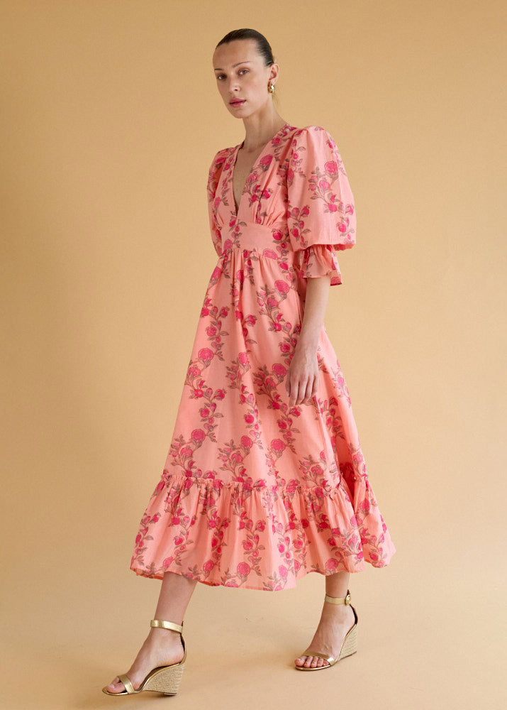 Neve & Noor Sophia Dress - Rosa Trellis