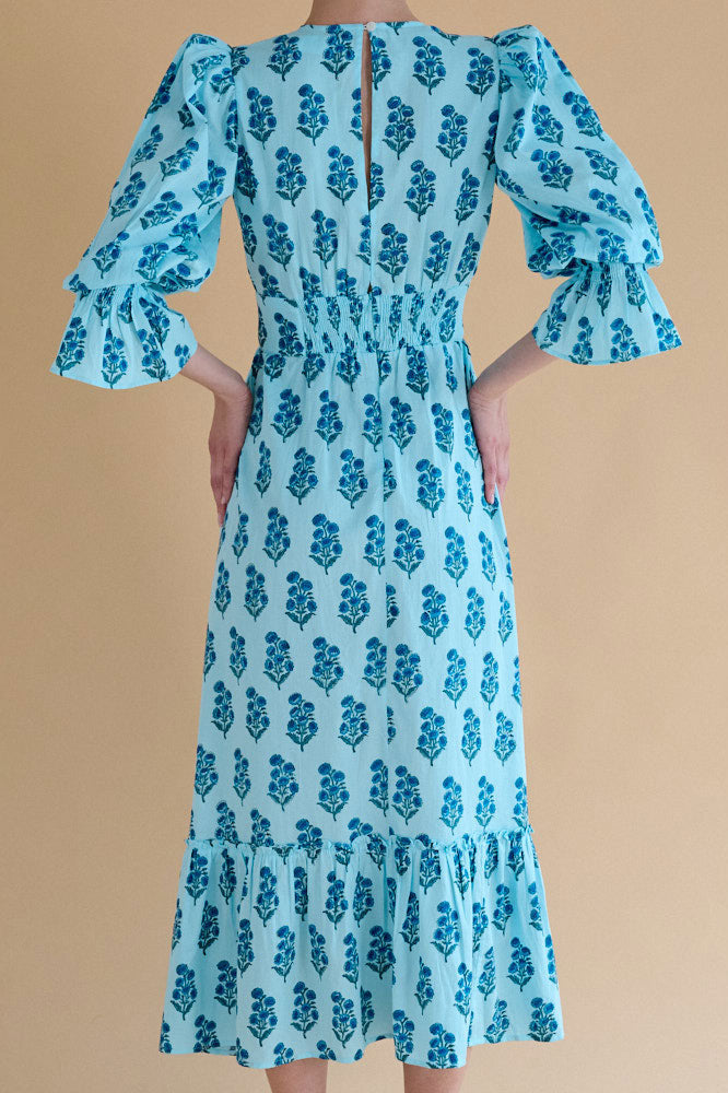 Neve & Noor Sophia Dress - Azure Fan