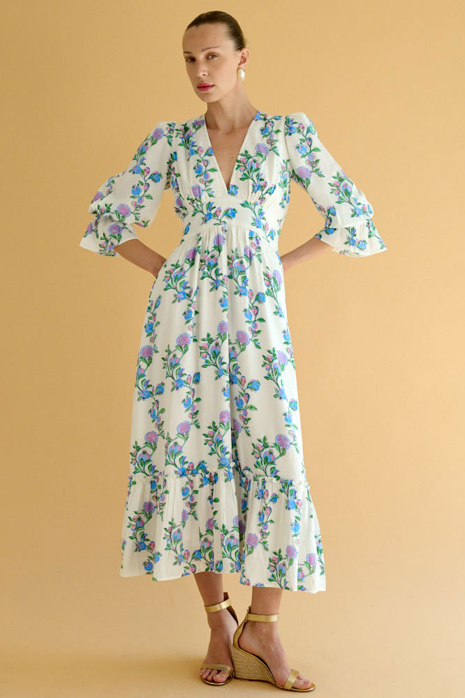 Neve & Noor Sophia Dress - Lilac Trellis