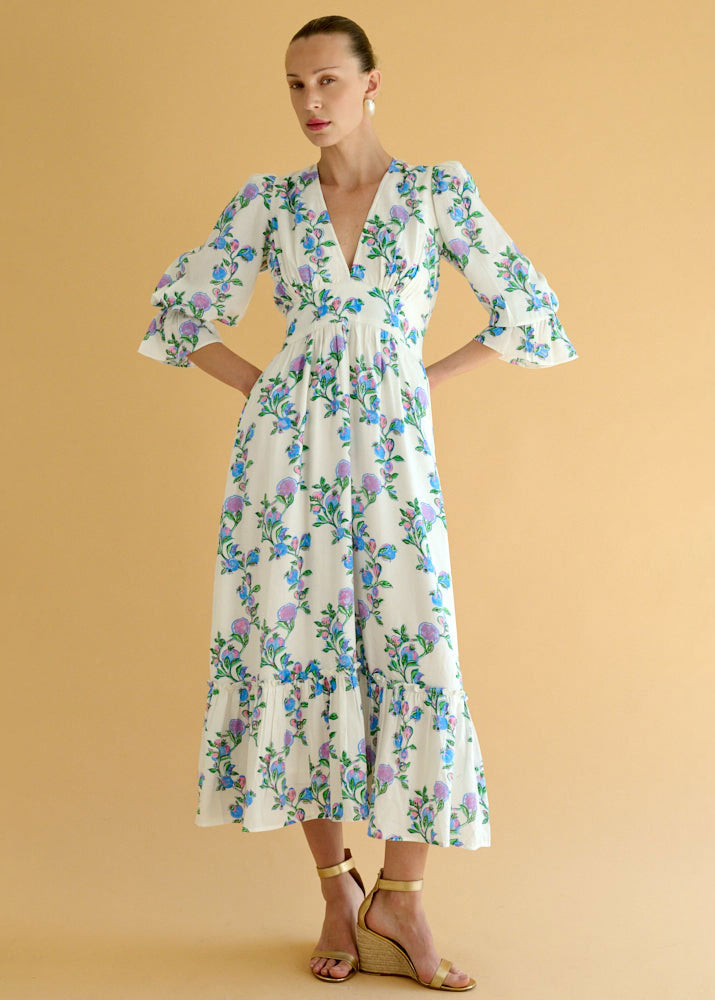 Neve & Noor Sophia Dress - Lilac Trellis