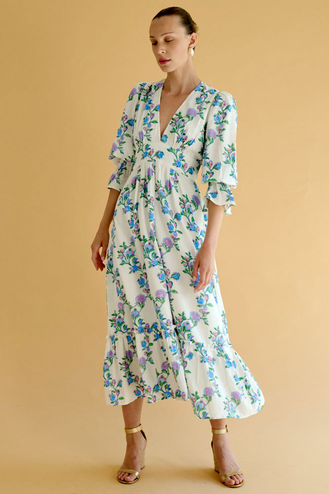Neve & Noor Sophia Dress - Lilac Trellis