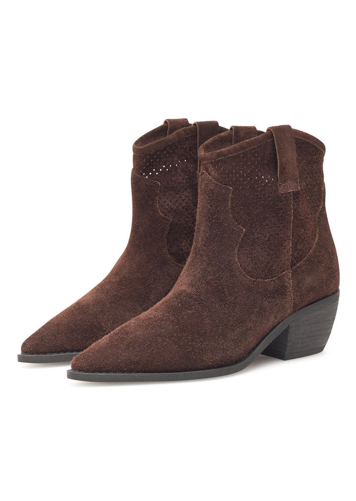 Woden Dea S Cowboy Boots - Chocolate