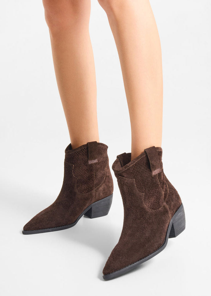 Woden Dea S Cowboy Boots - Chocolate