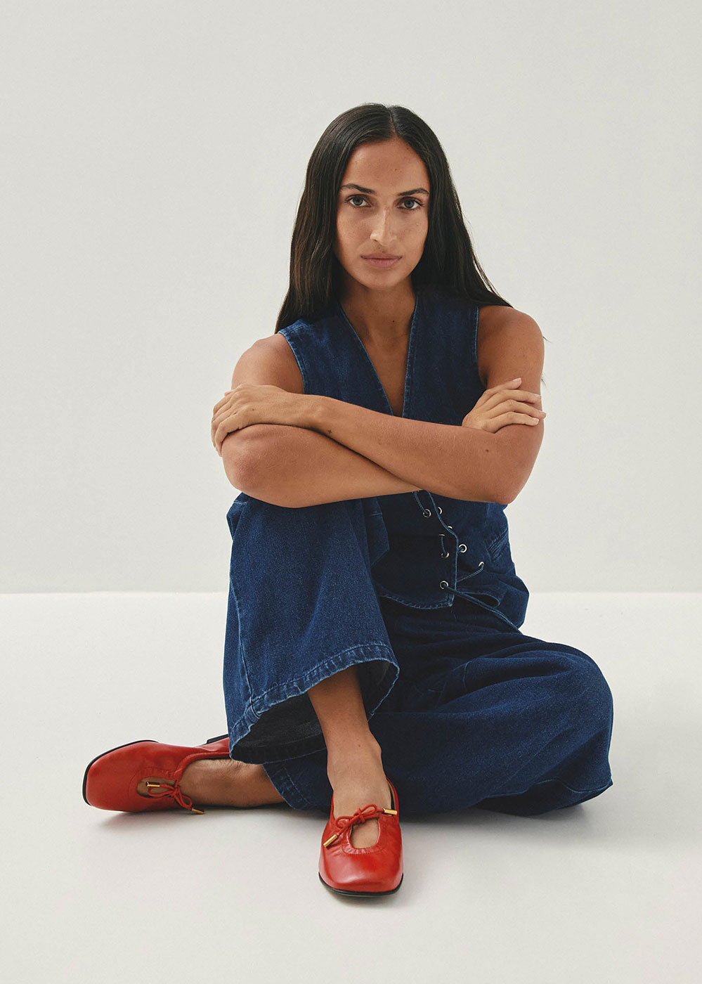 Alohas Rosalind Leather Ballet Flats - Red