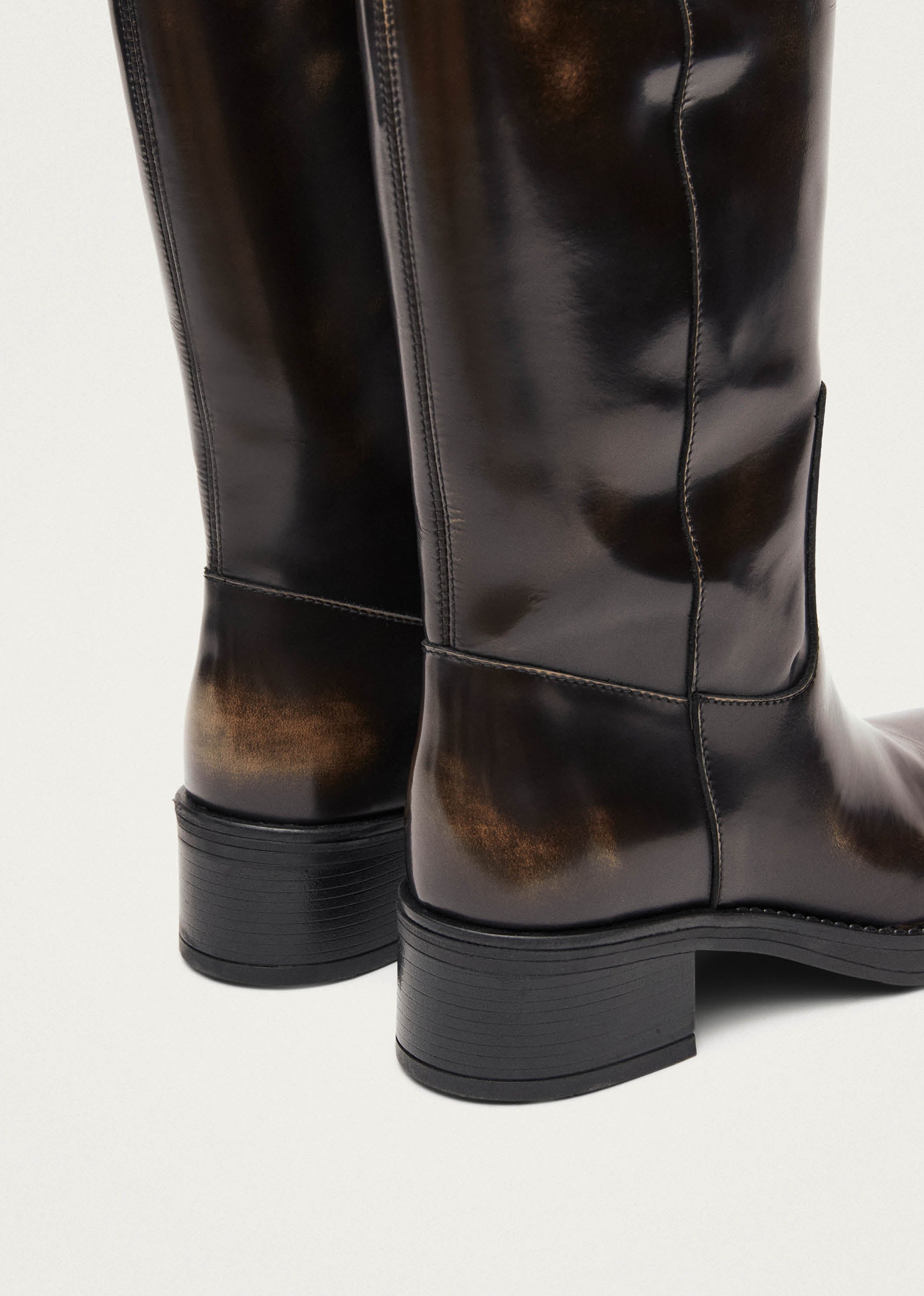 Alohas Sajan Vintage Effect Leather Boots - Brown