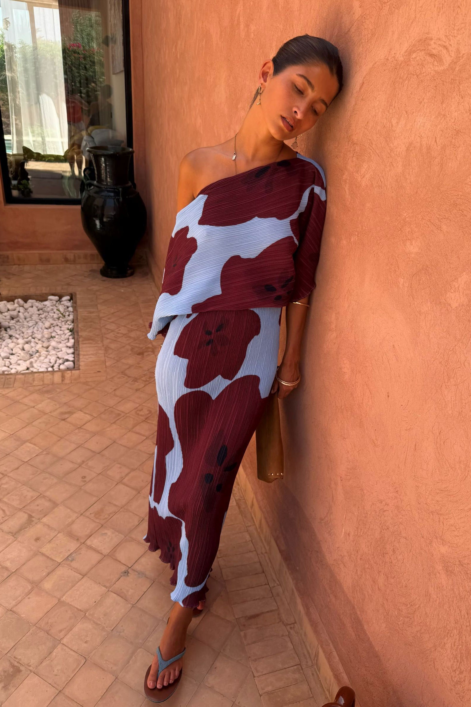 Never Fully Dressed Blue Jaden Floral Tilly Plisse Dress