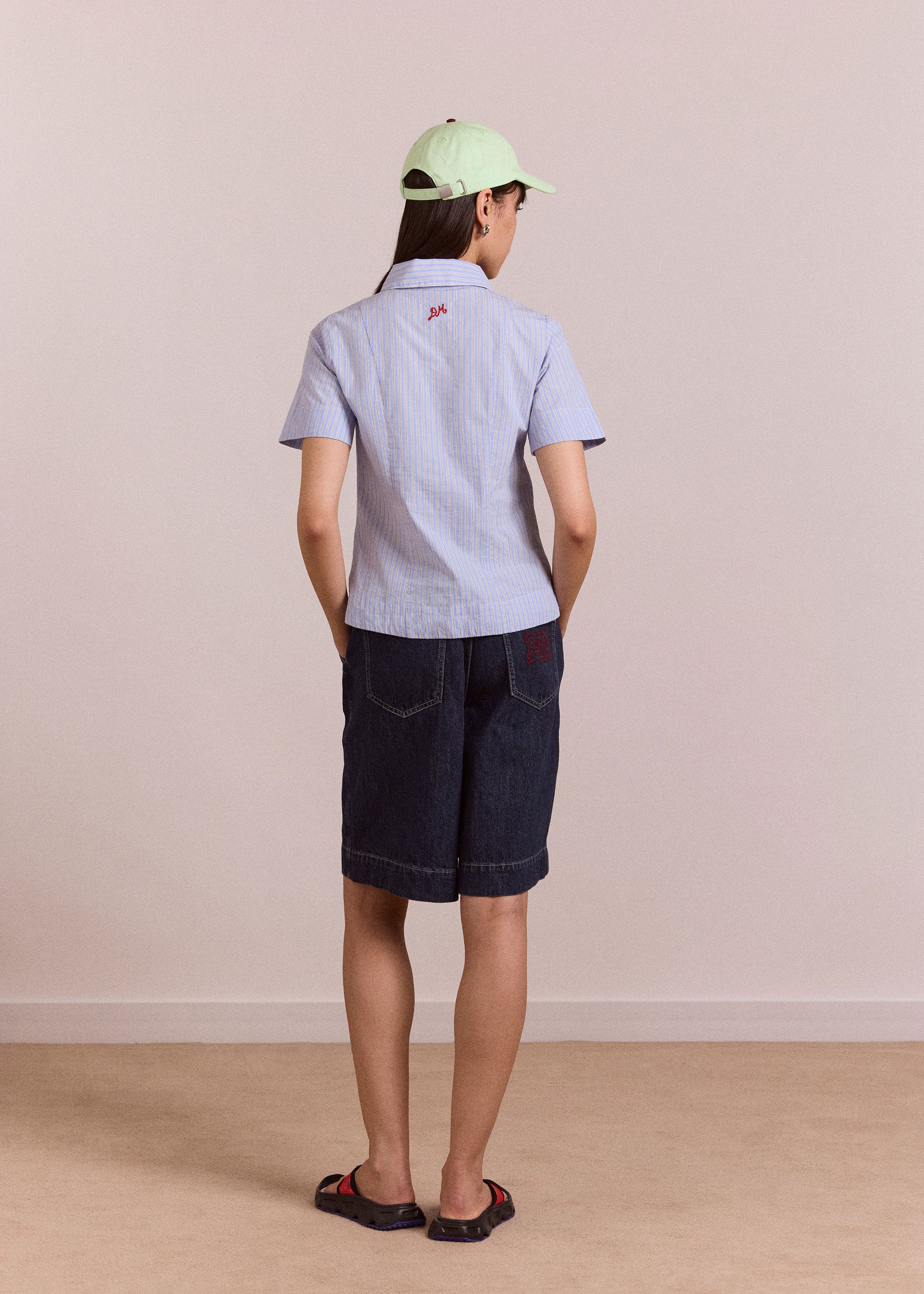 Damson Madder Ebba Shirt - Mini Blue Stripe