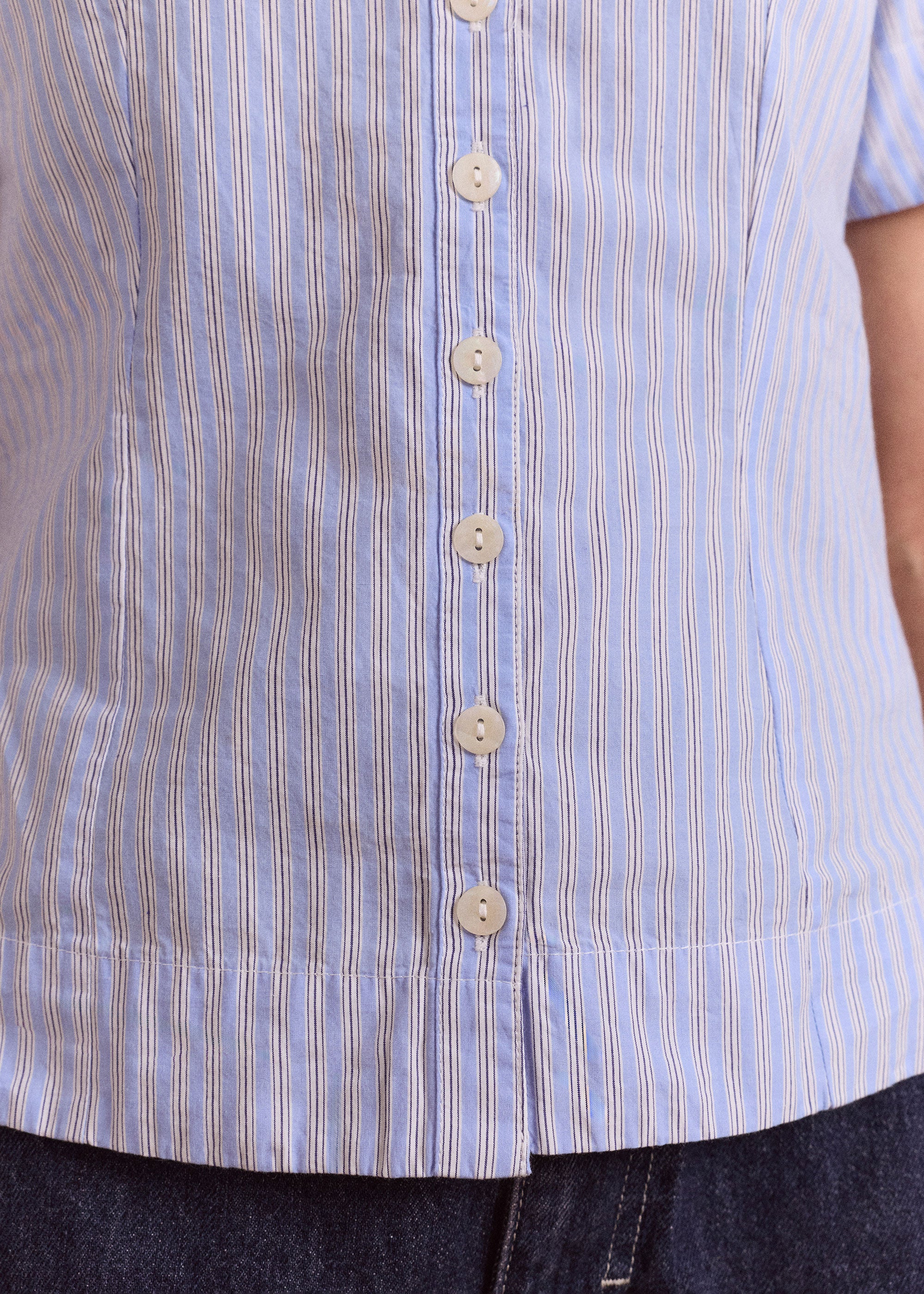 Damson Madder Ebba Shirt - Mini Blue Stripe