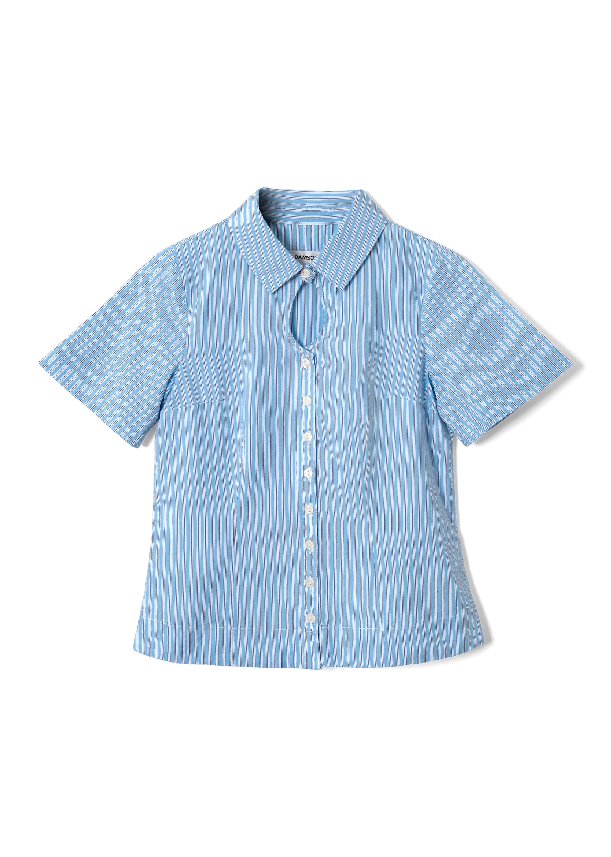 Damson Madder Ebba Shirt - Mini Blue Stripe