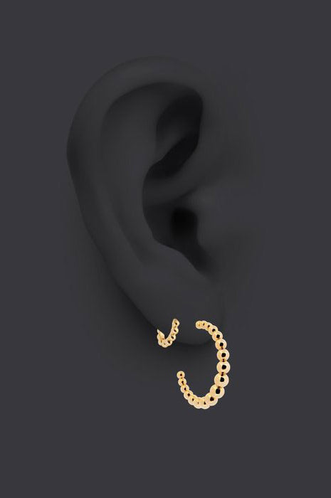 Atelier18 Beaded Gold Hoops