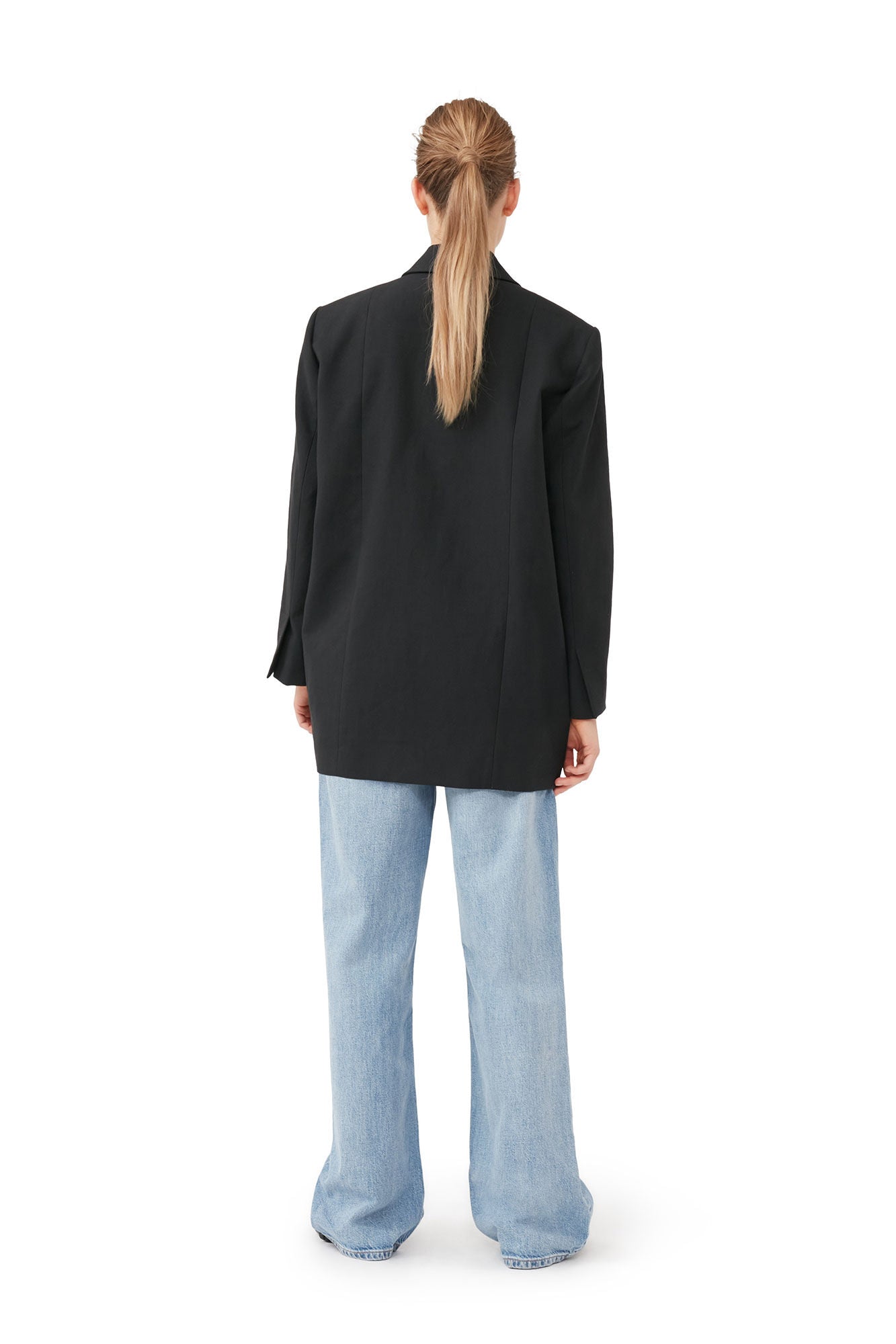 GANNI - Cotton Suiting Oversized Blazer
